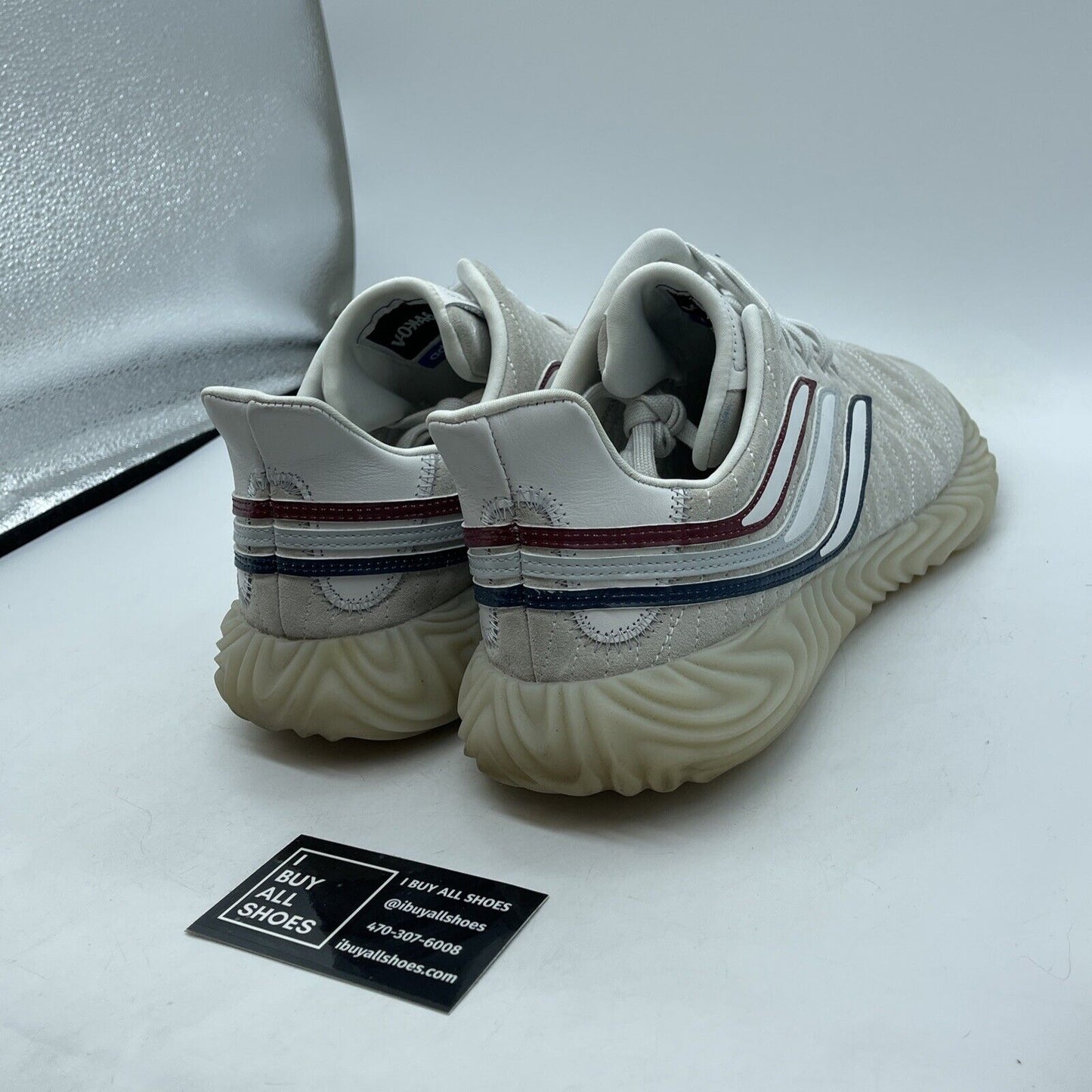 Size 13 - adidas Sobakov White Collegiate Navy Blue Suede Leather (EE5624)