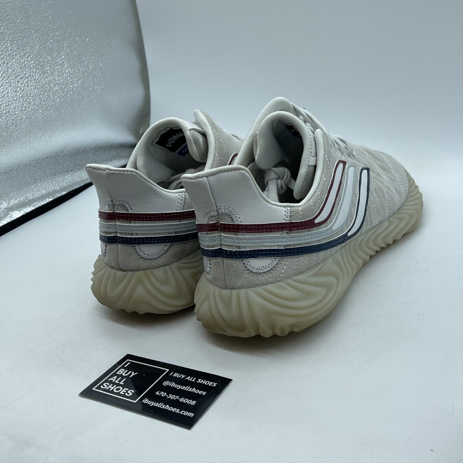 Size 13 - adidas Sobakov White Collegiate Navy Blue Suede Leather (EE5624)