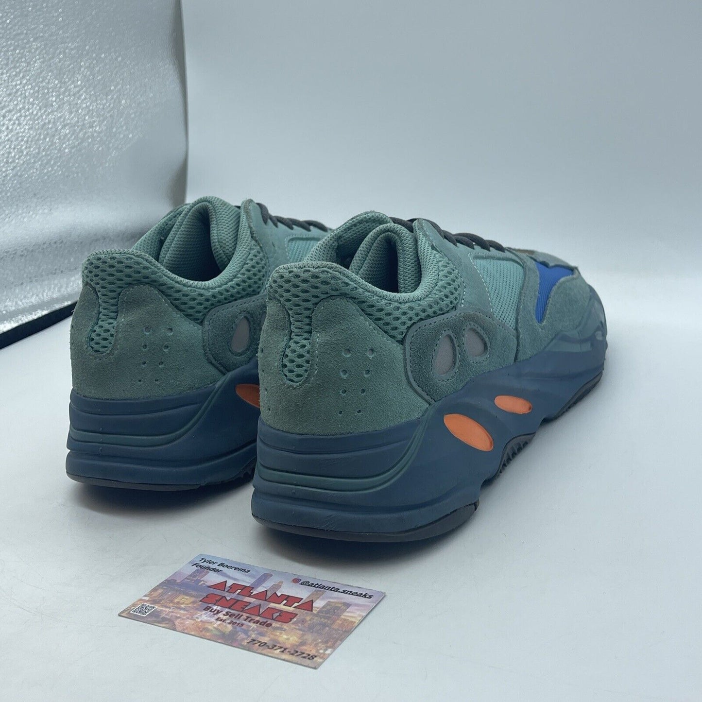 Size 9.5 - adidas Yeezy Boost 700 Faded Azure Blue Orange White (GZ2002)