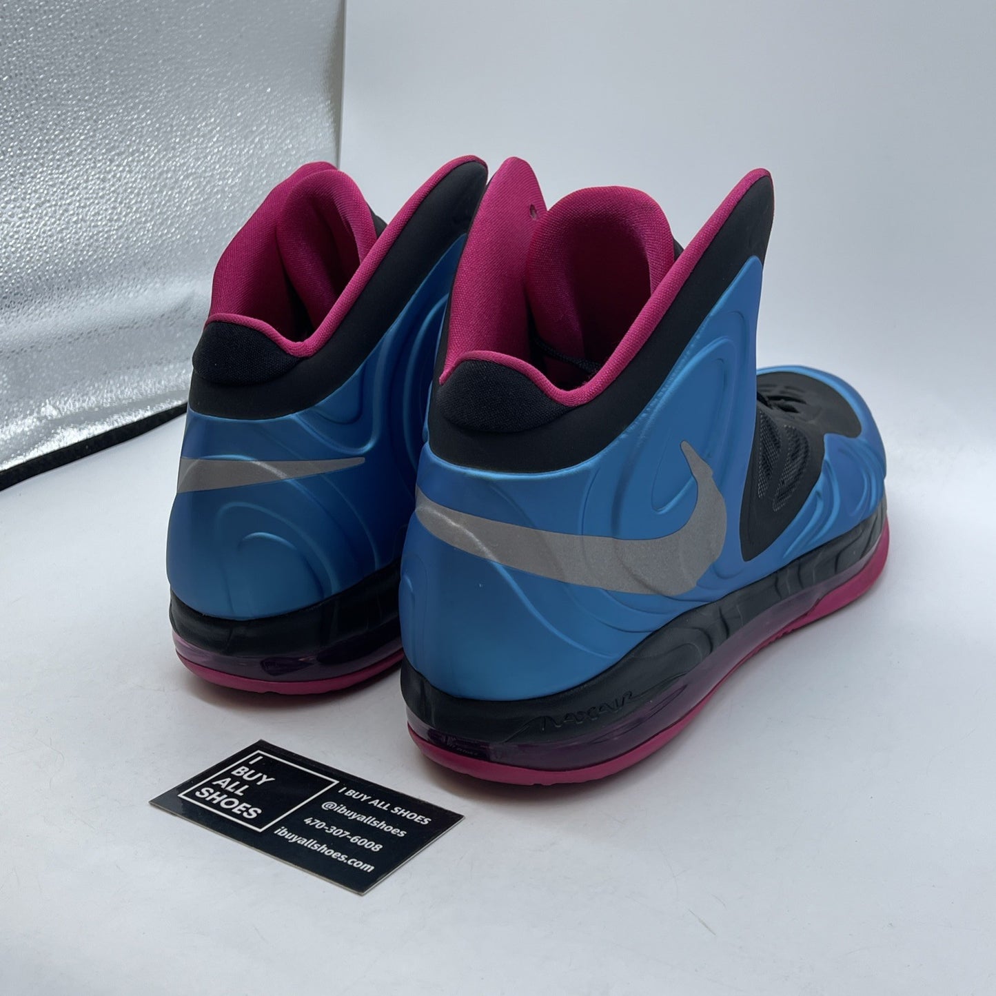 Size 13 - Nike Air Max Hyperposite Fireberry Black Blue Suede (524862-400)