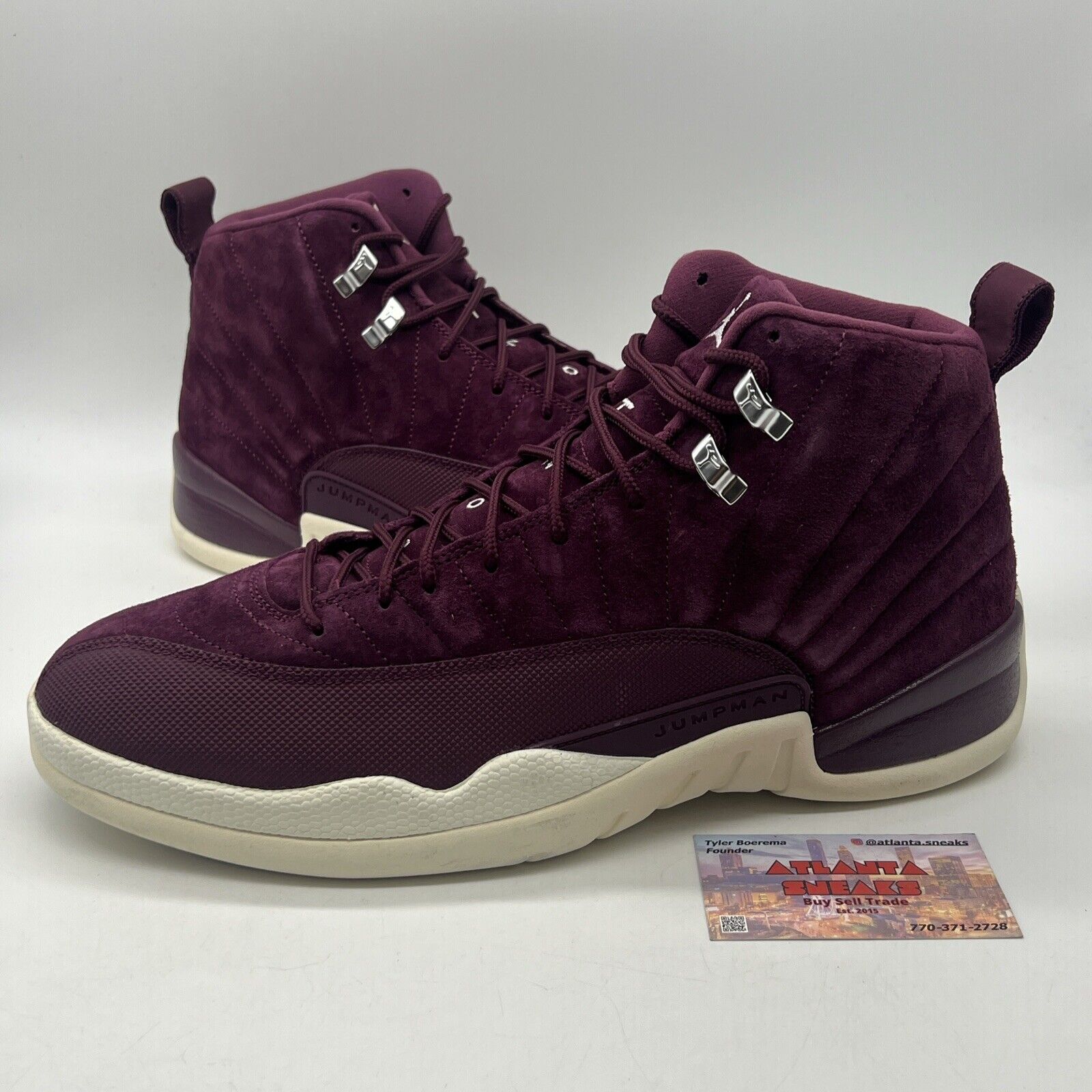 Size 14 - Air Jordan 12 Retro Bordeaux Suede White (130690-617)