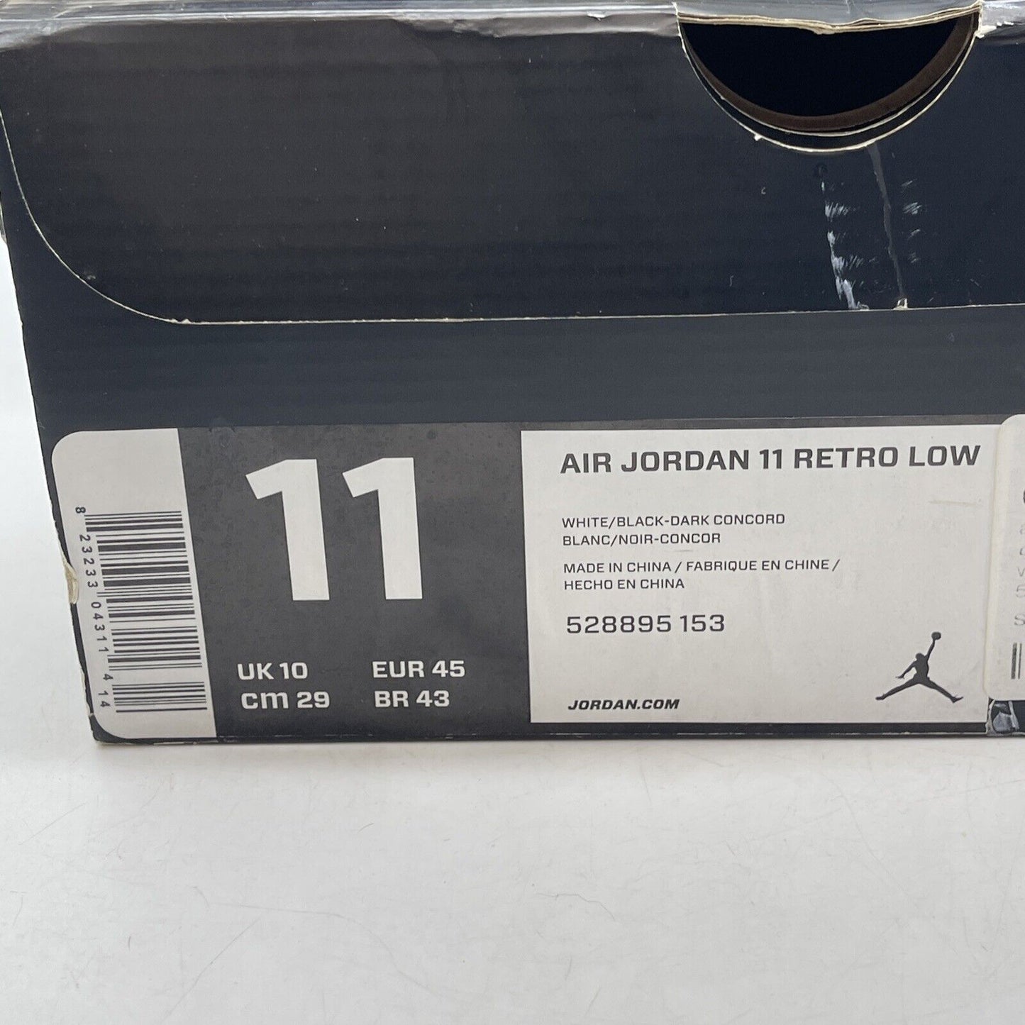 Size 11 - Air Jordan 11 Retro Low Concord Black Leather White Suede (528895-153)