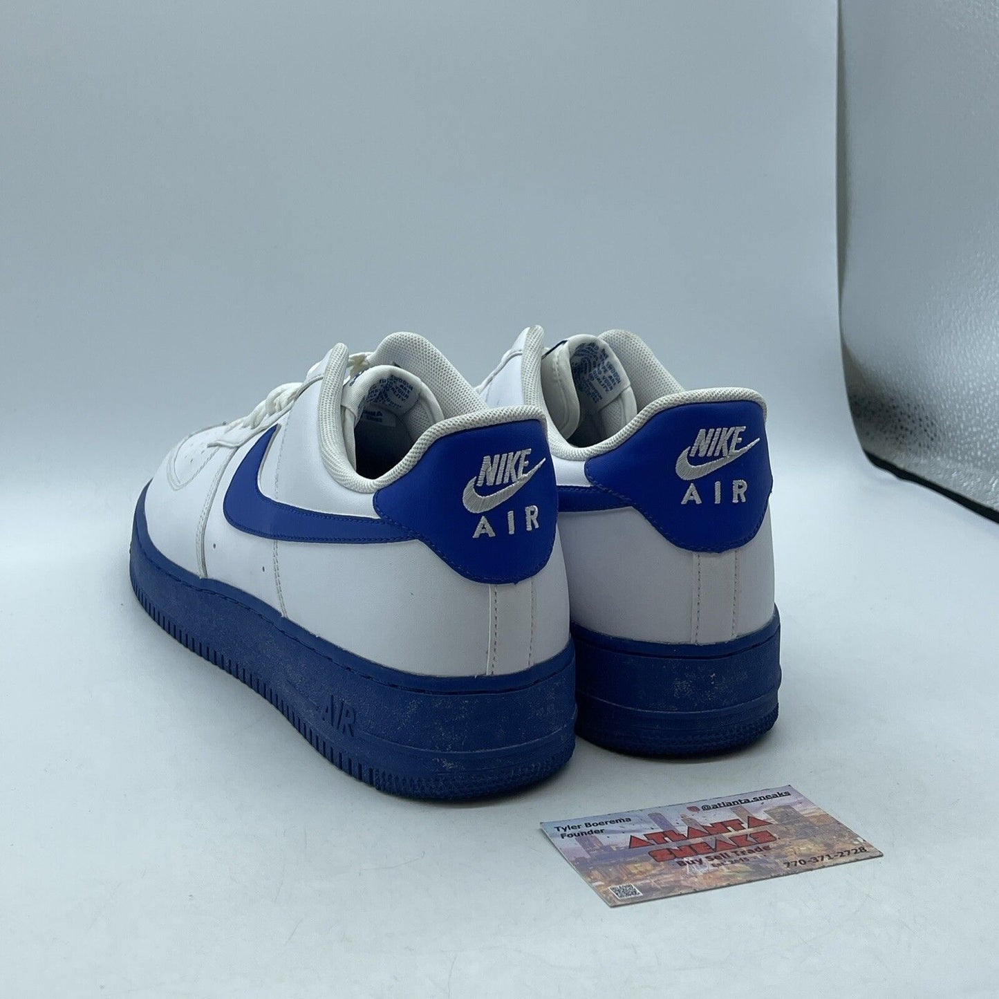 Size 12 - Nike Air Force 1 '07 Low White Royal Blue Leather (CK7663-103)