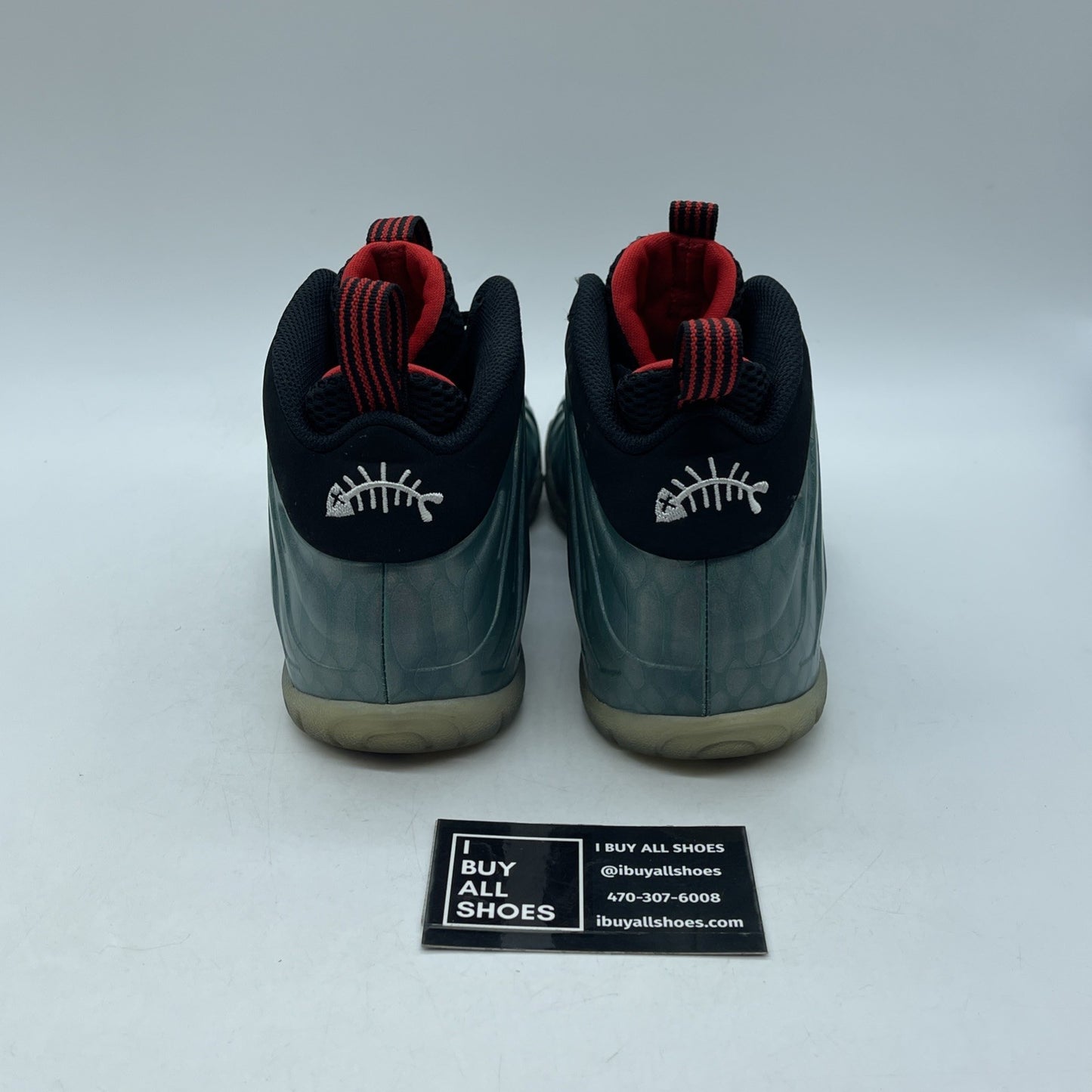 Size 7Y (GS) - Nike Little Posite One Mid Gone Fishing Green Black (644791-300)