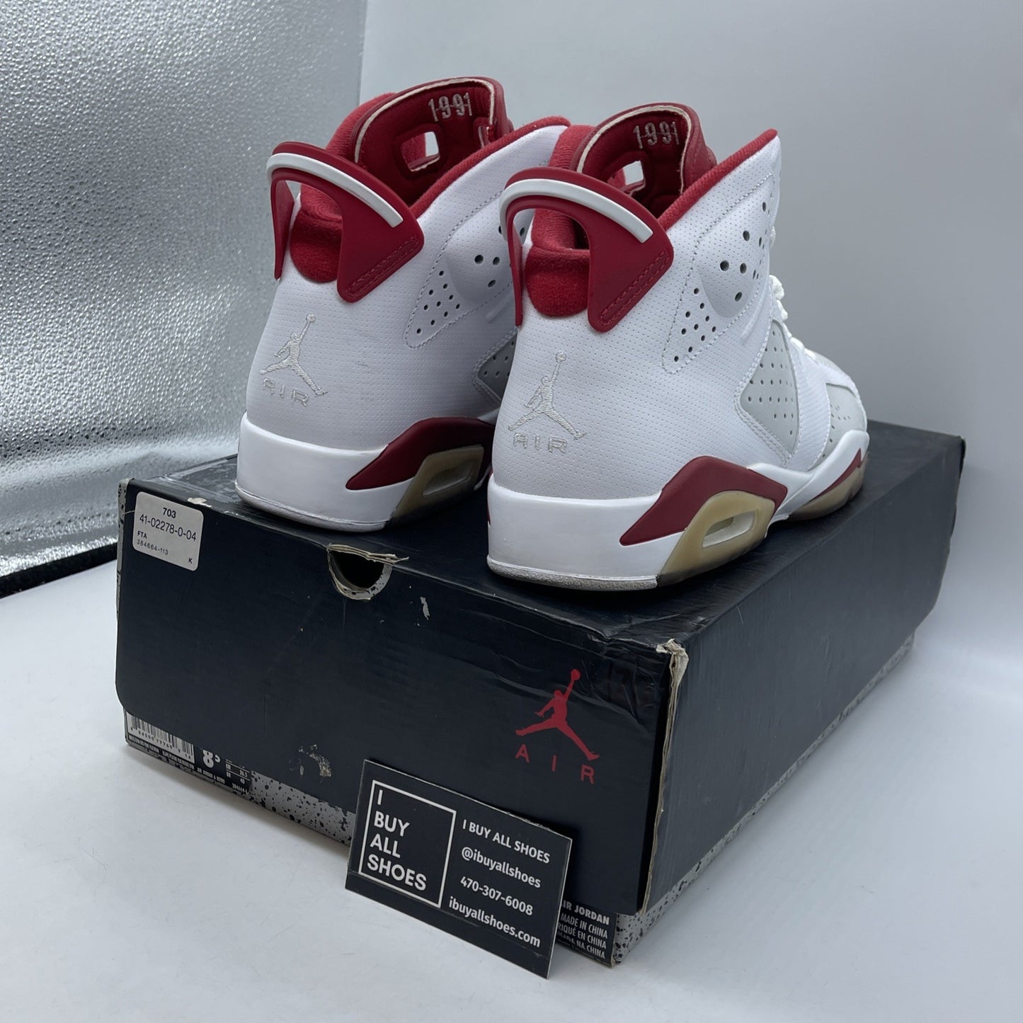 Size 8.5 - Air Jordan 6 Retro Alternate White Grey Suede Leather (384664-113)