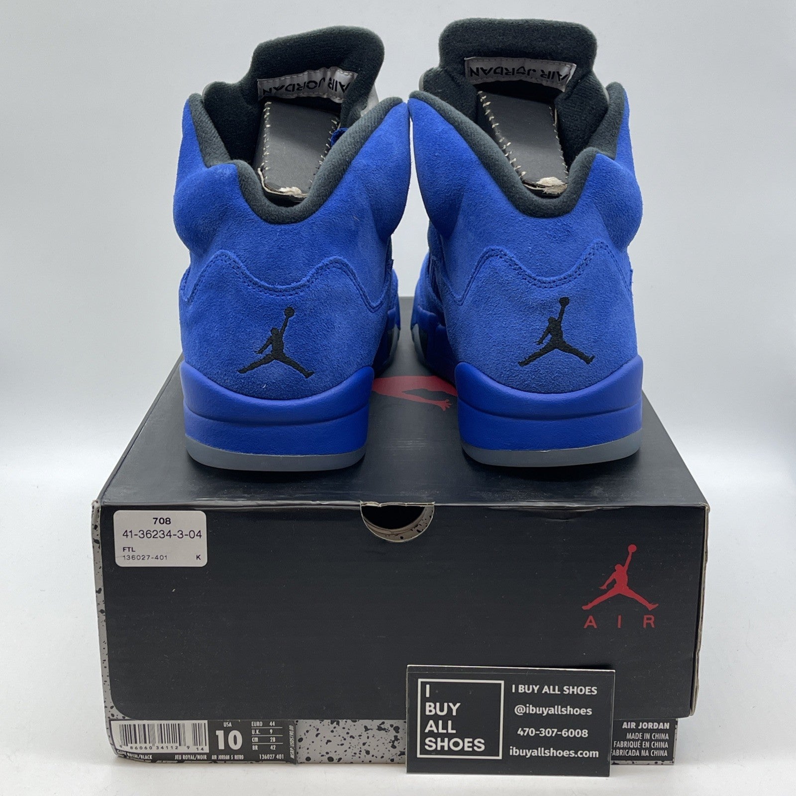Size 10 - Air Jordan 5 Retro Blue Suede (136027-401)