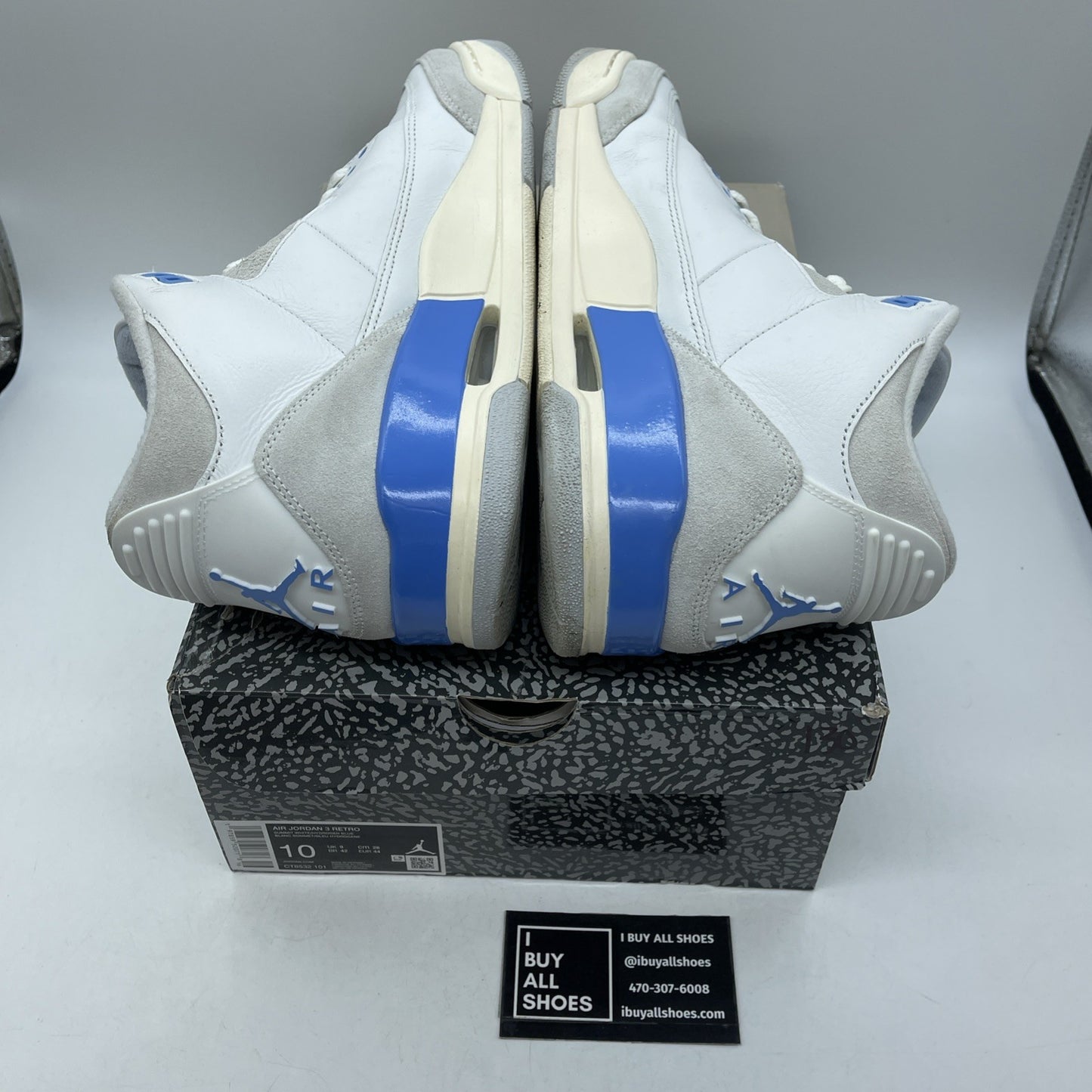 Size 10 - Air Jordan 3 Retro Lucky Shorts Blue White Grey Suede (CT8532-101)