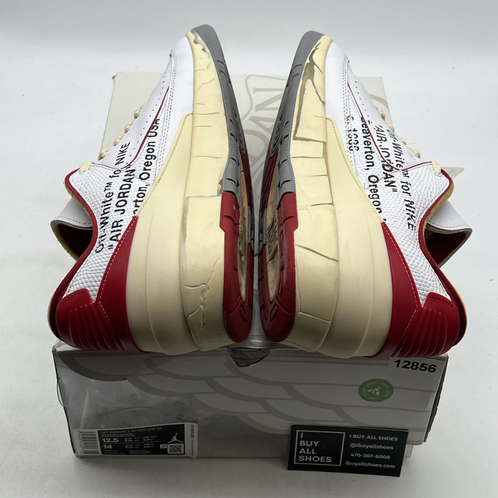 Size 12.5 - Air Jordan 2 Retro Low SP Off-White Varsity Red 2021 (DJ4375-106)