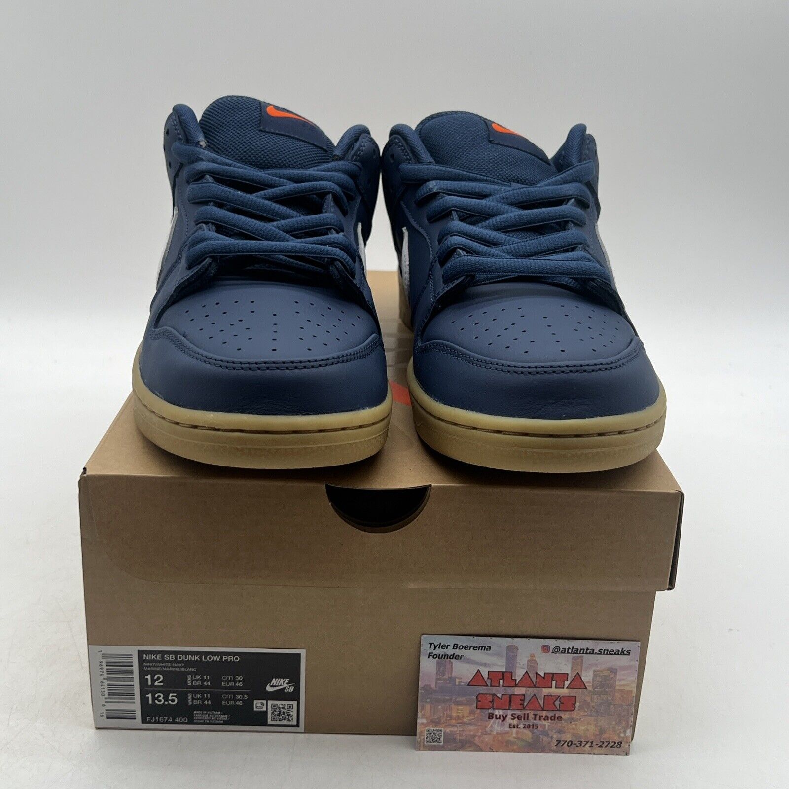 Size 12 - Nike SB Dunk Low Pro ISO Orange Label Navy Gum Light Brown FJ1674-400