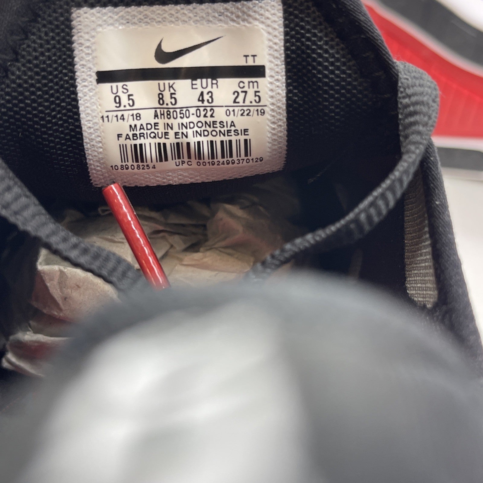 Size 9.5 - Nike Air Max 270 Bred Black Red White Suede (AH8050-022)