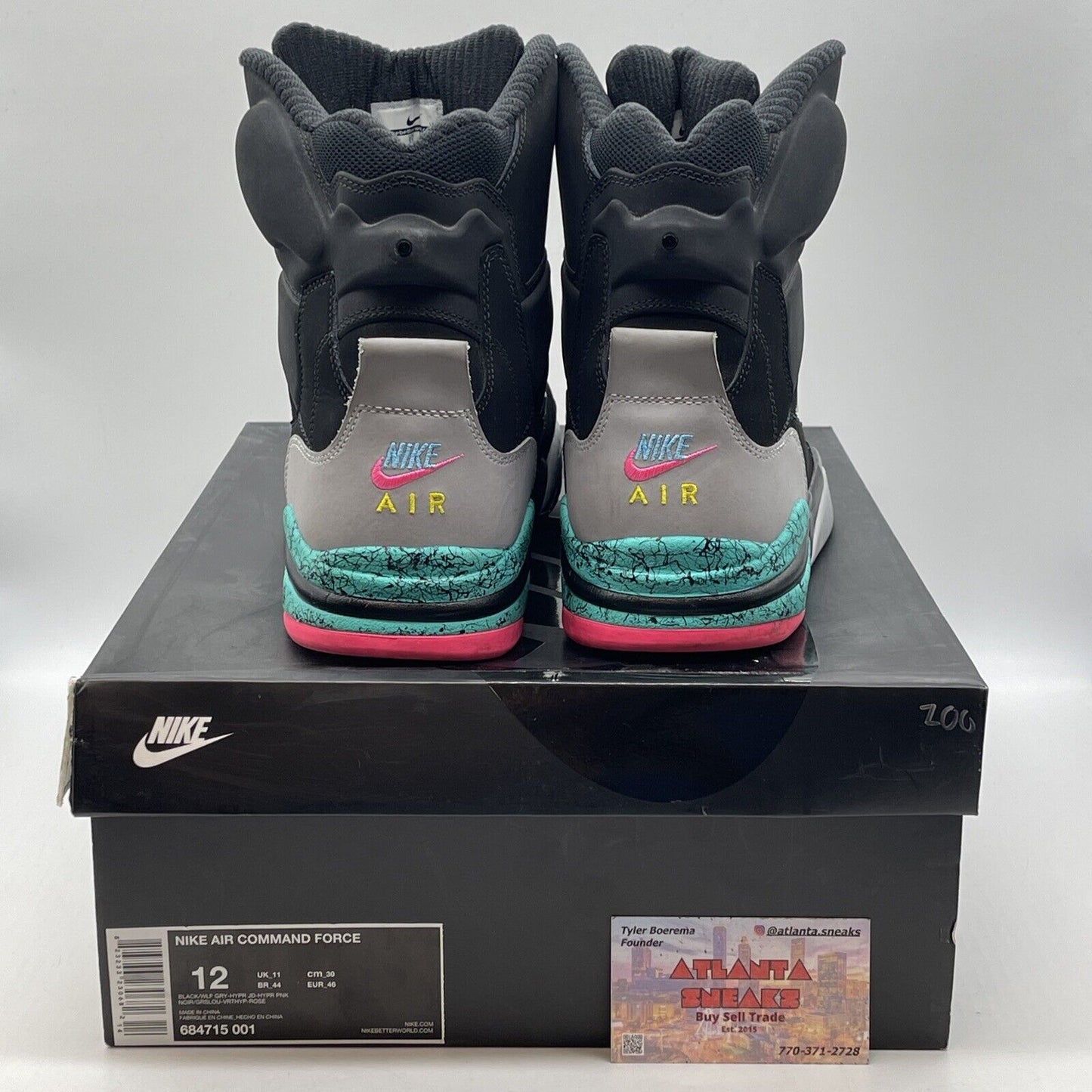 Size 12 - Nike Air Command Force Spurs Black Suede Leather (684715-001)