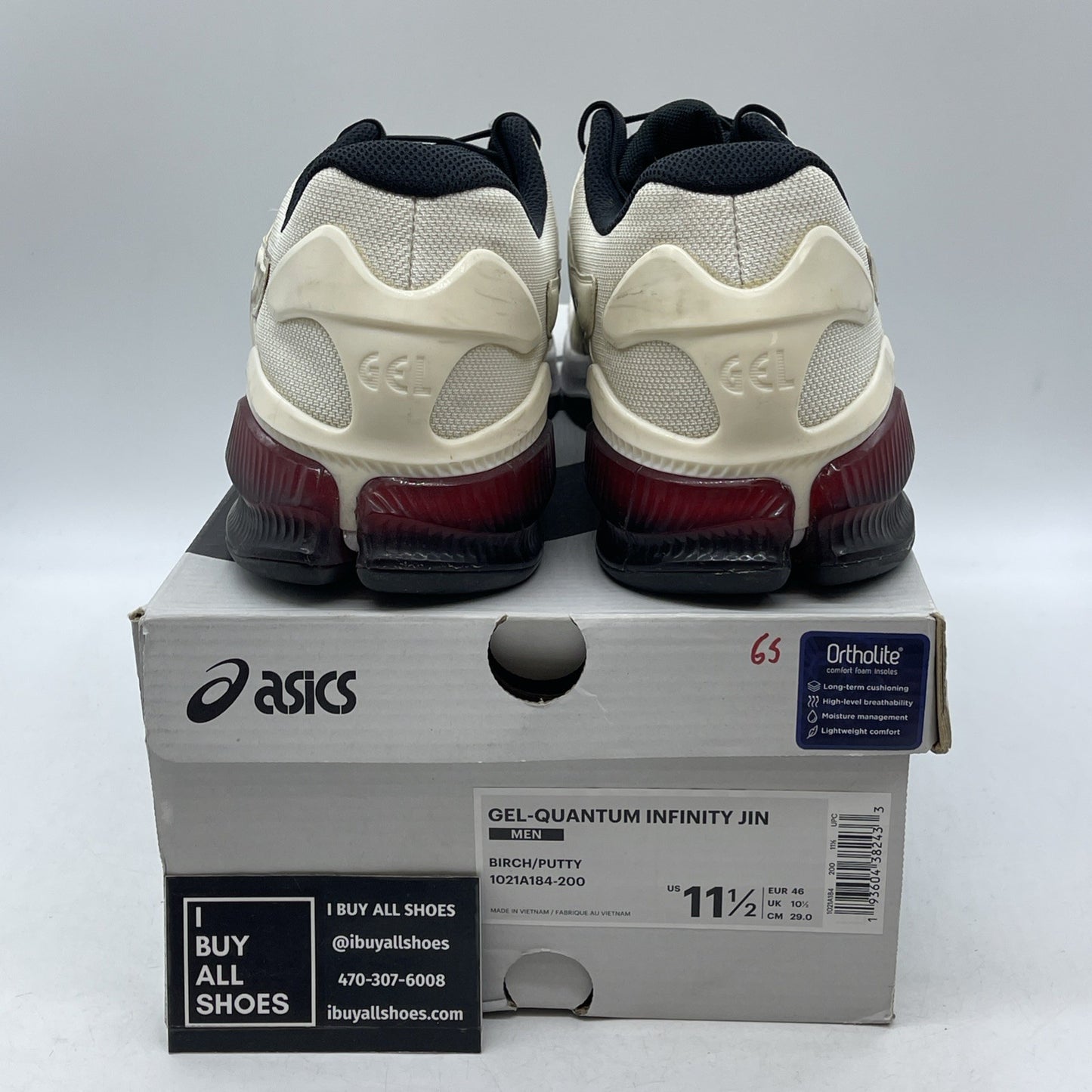 Size 11.5 - Asics Gel Quantity Infinity Jin Heel Red Black Cream (1021A184)