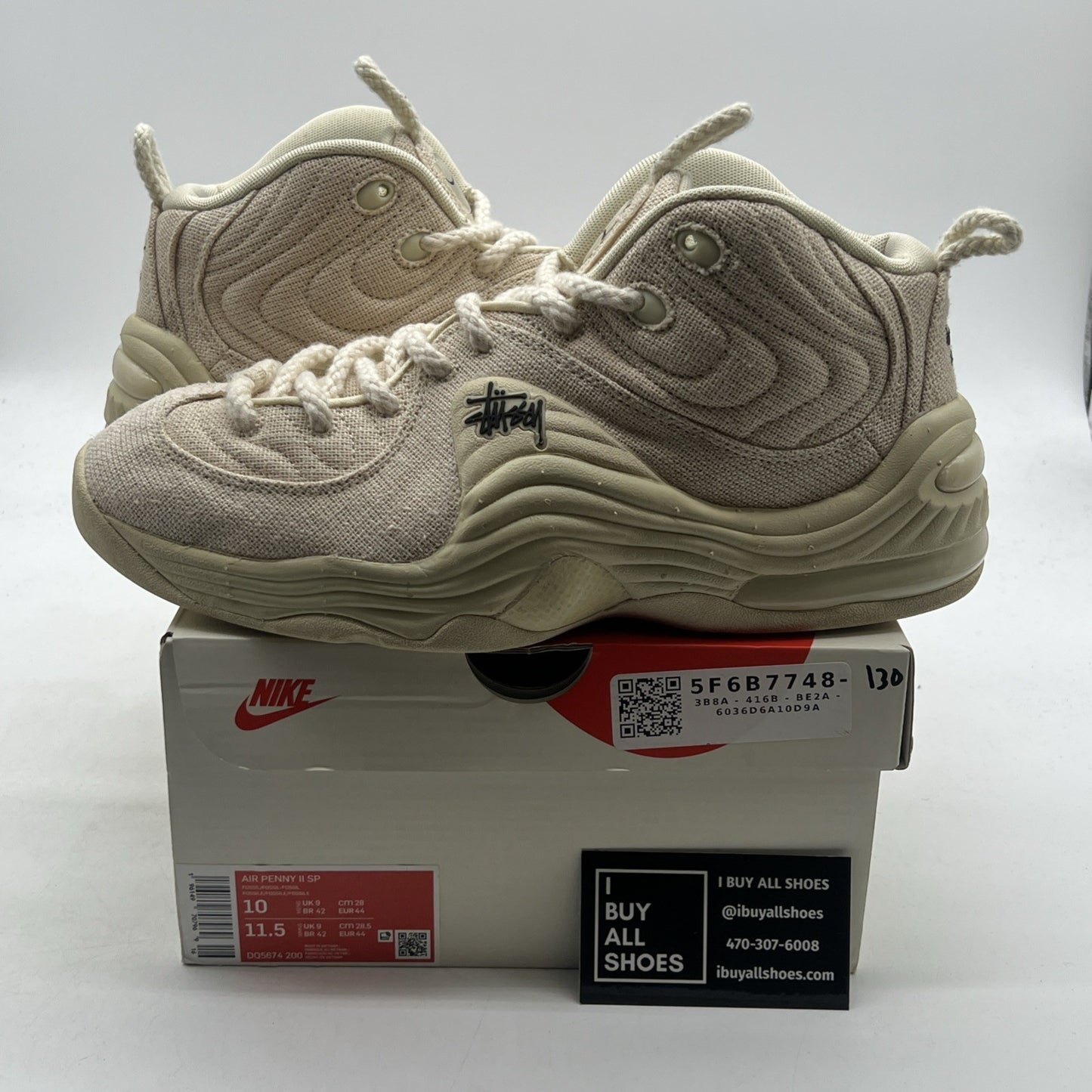 Size 10 - Nike Stussy x Air Penny 2 Fossils (DQ5674-200)