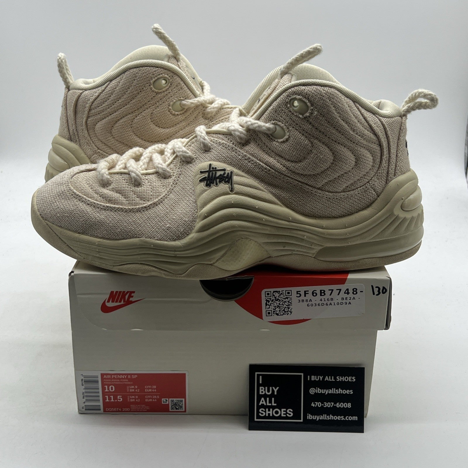 Size 10 - Nike Stussy x Air Penny 2 Fossils (DQ5674-200)