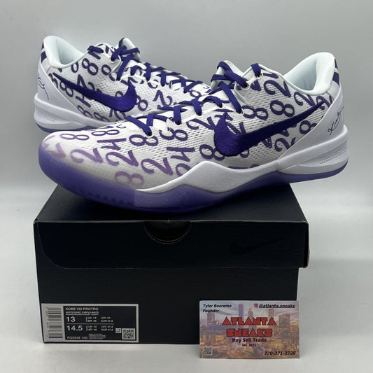 Kobe 8 Protro Court Purple 13 Brand New Og All White