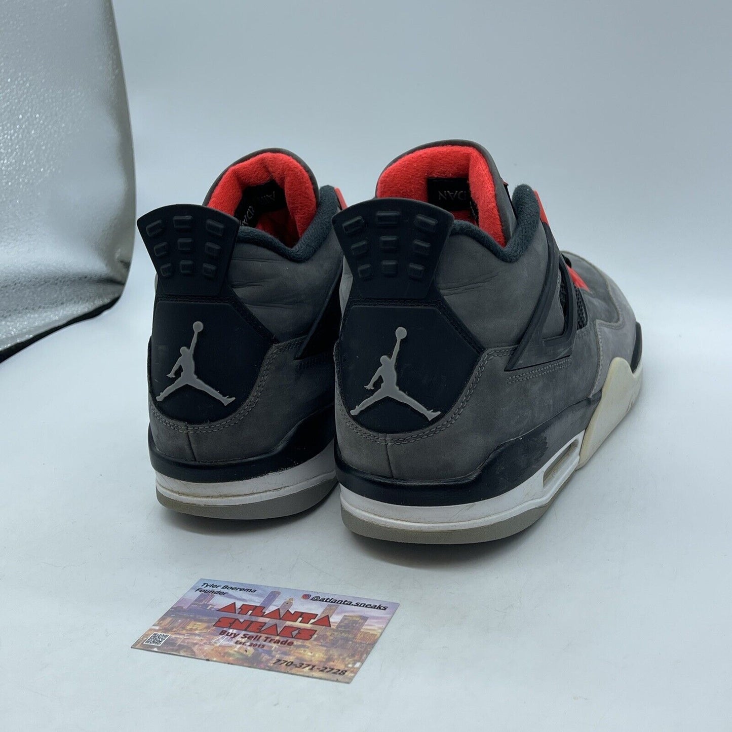 Size 11 - Jordan 4 Retro Mid Infrared Grey Black Suede Leather (DH6927-061)