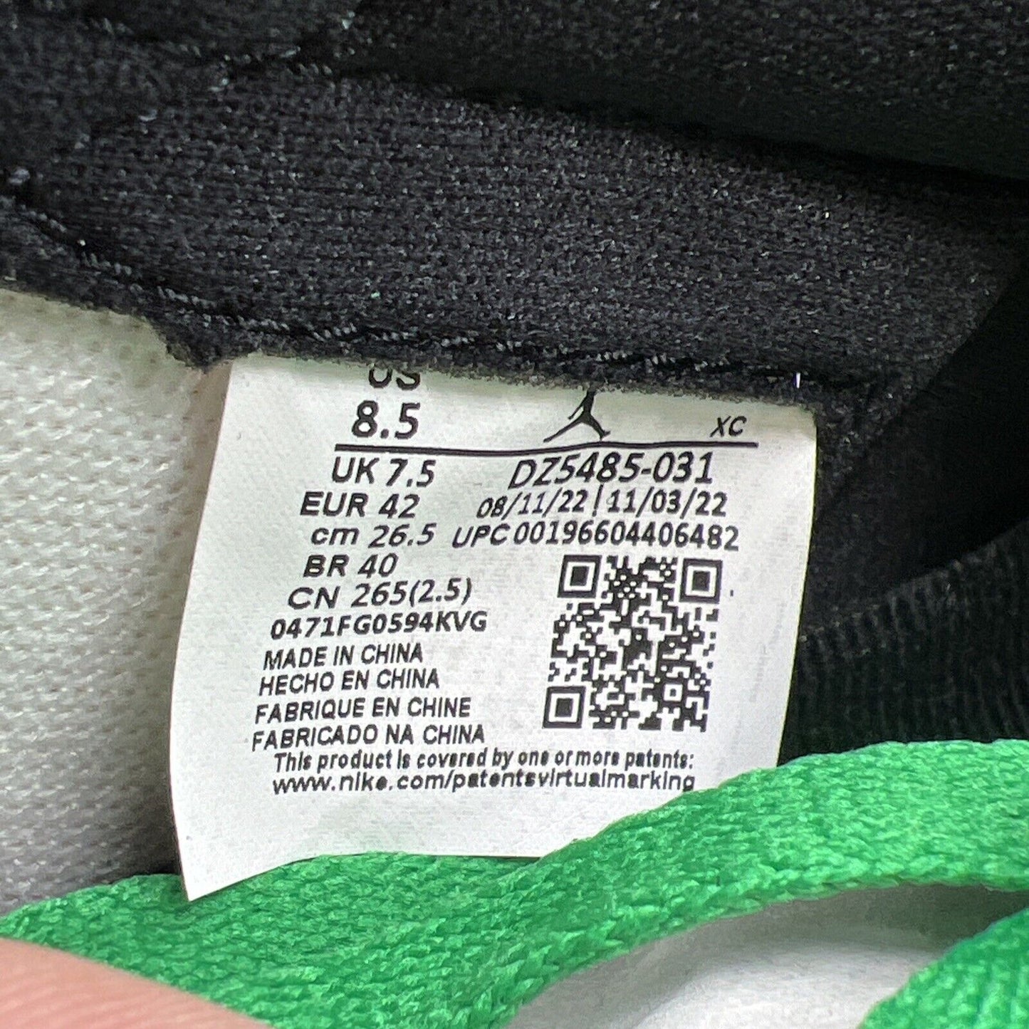 Size 8.5 - Air Jordan 1 Retro OG High Lucky Green (DZ5485-031)