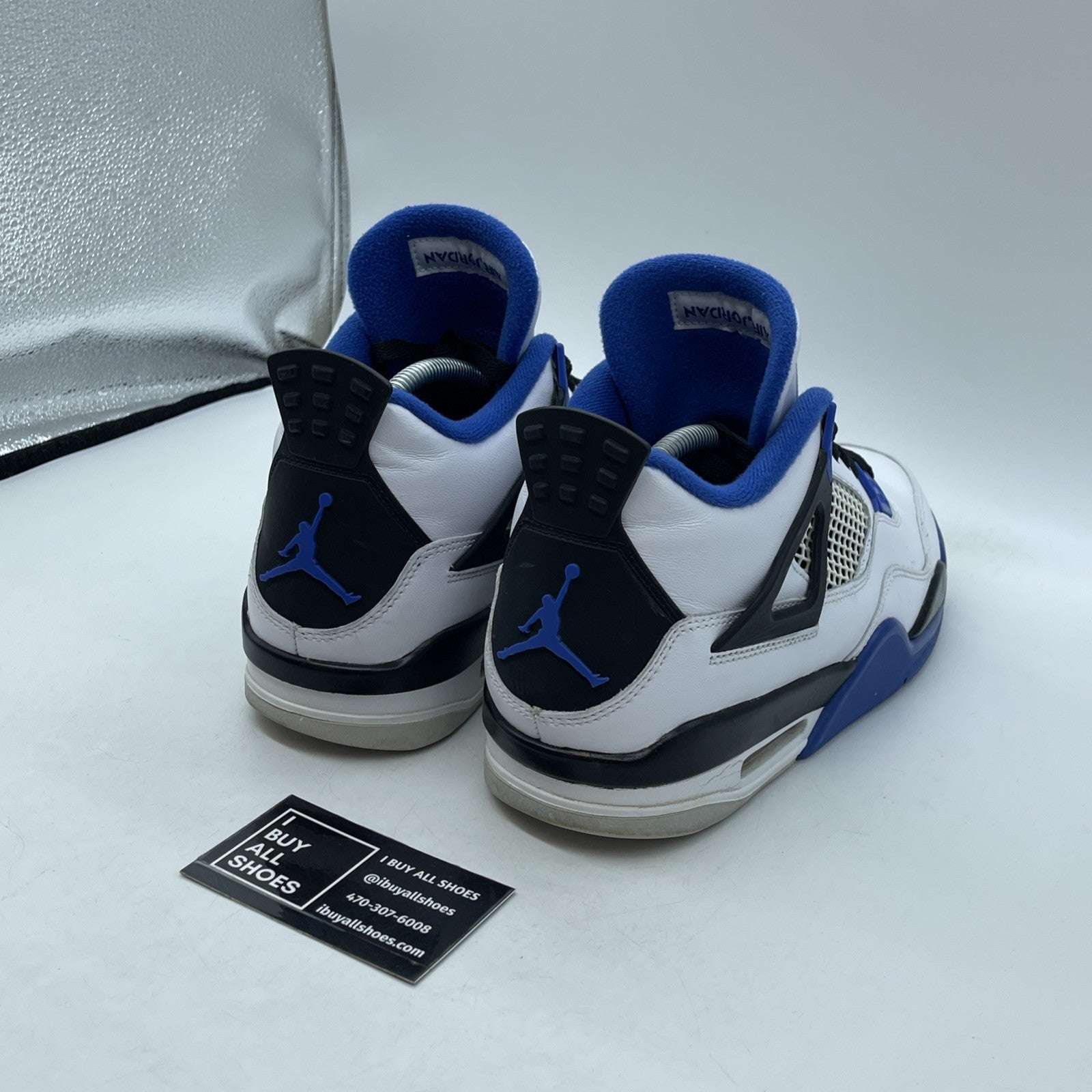 Size 9.5 - Jordan 4 Retro Mid Motorsports Blue White Leather (308497-117)
