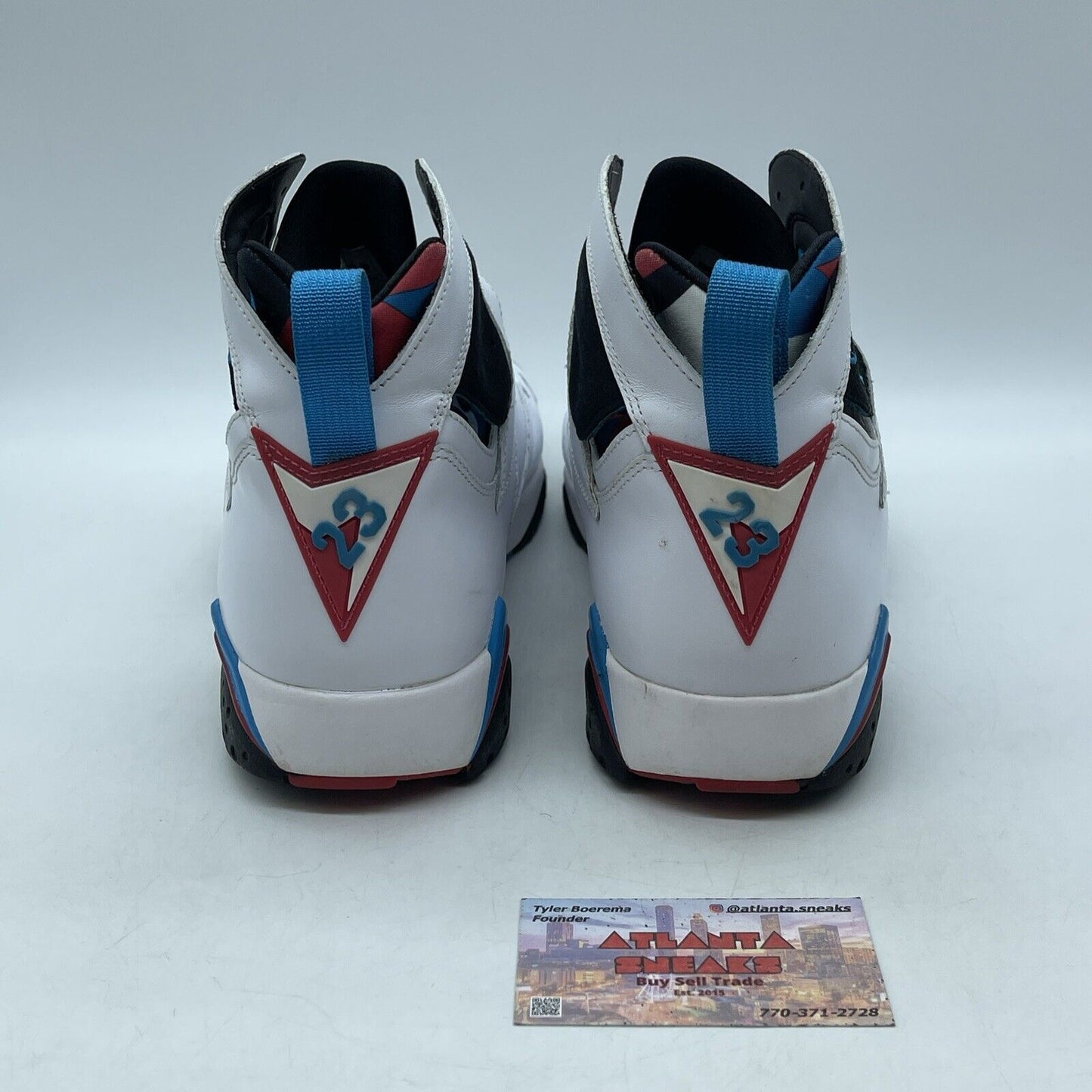 Size 12 - Air Jordan 7 Retro Orion Blue Red Black Suede White (304775-105)