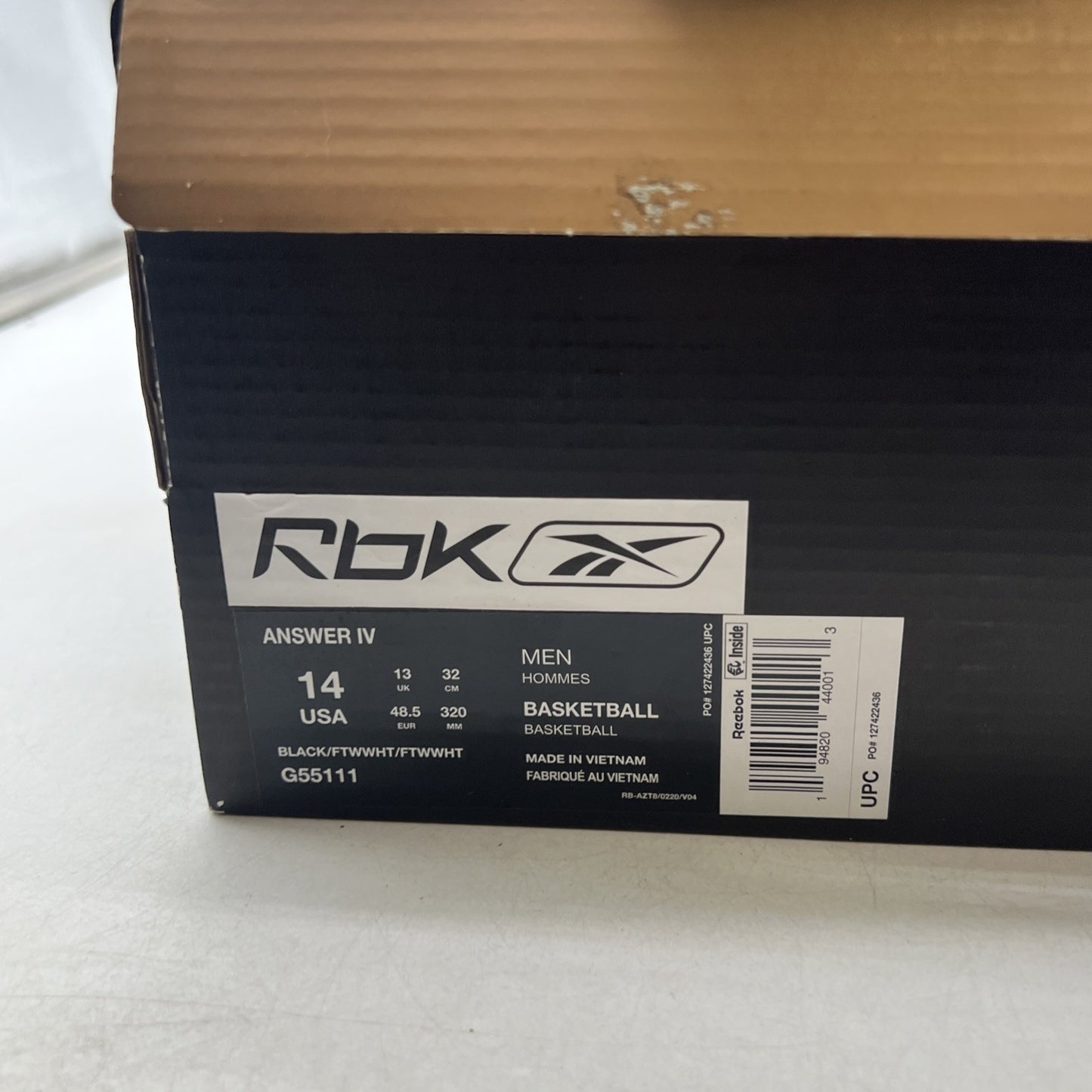 Size 14 - Reebok Answer 4 2021 Step Over (G55111)