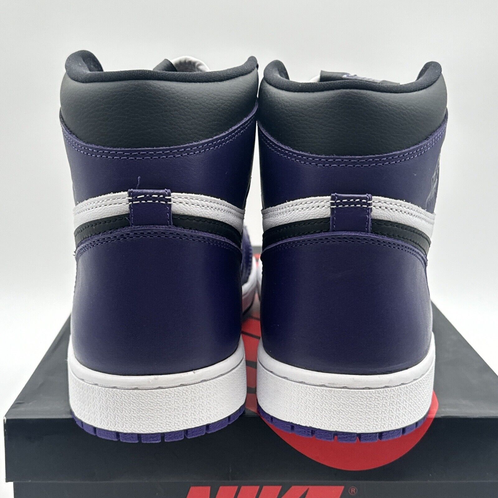 Size 13 - Jordan 1 Retro OG High Court Purple 2.0 White Leather Black Swoosh