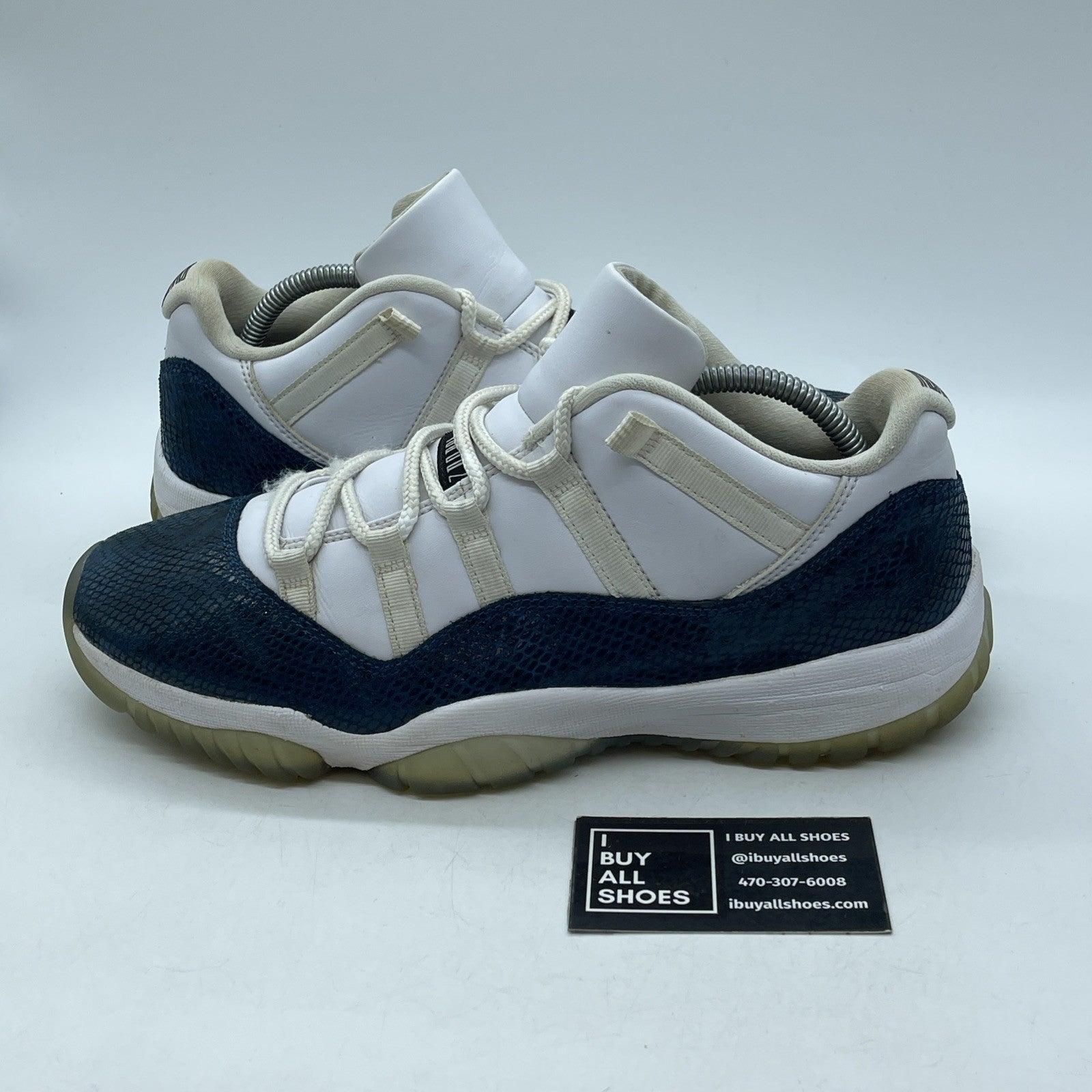 Size 11 - Jordan 11 Retro Low Snakeskin 2019 Blue White Suede (CD6846-102)