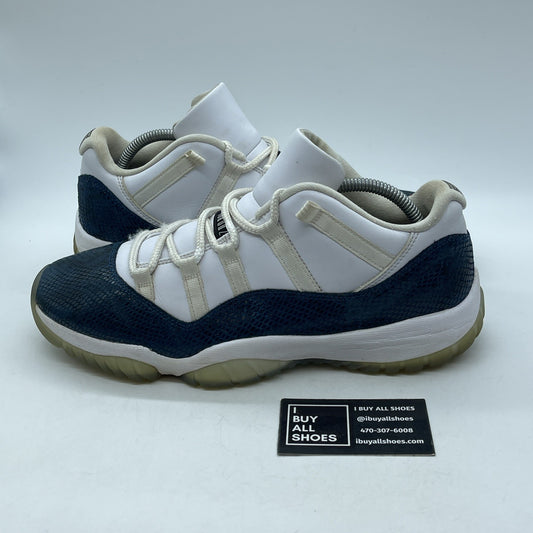 Size 11 - Jordan 11 Retro Low Snakeskin 2019 Blue White Suede (CD6846-102)