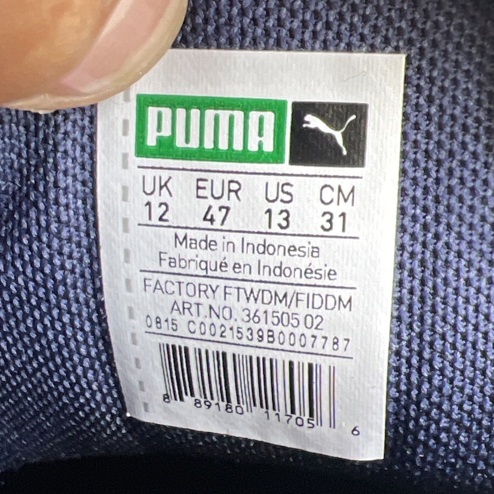 Size 12 - Blue Navy Puma Suede Classic Mid Blue Gum Mid-Top (361505-02)