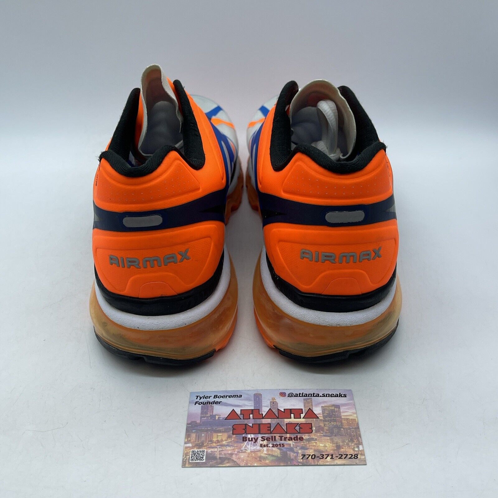 Size 11 - Nike Air Max+ 2012 White Blue Orange Leather Suede (487982-106)