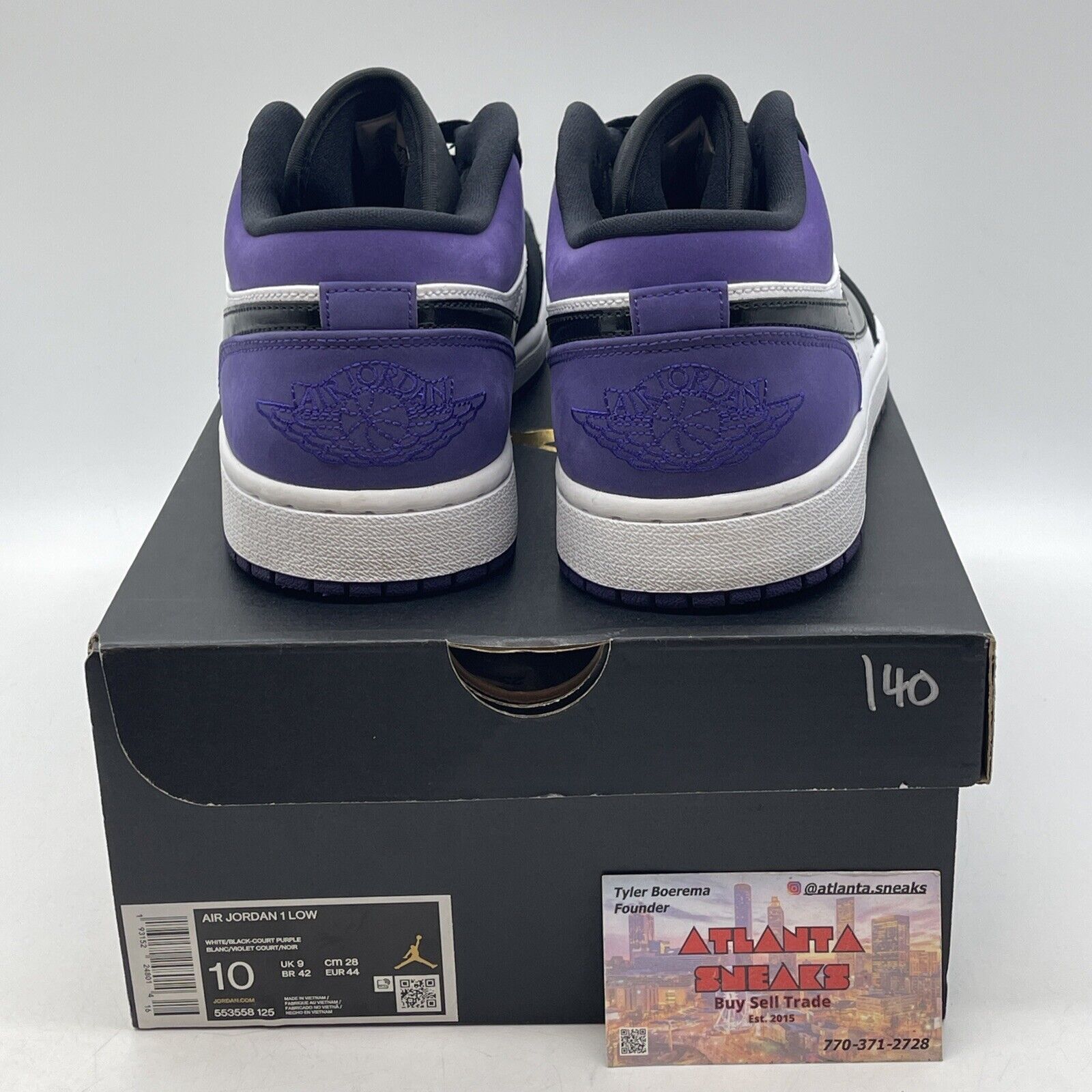 Size 10 - Air Jordan 1 Low Court Purple White Black Suede Leather (553558-125)