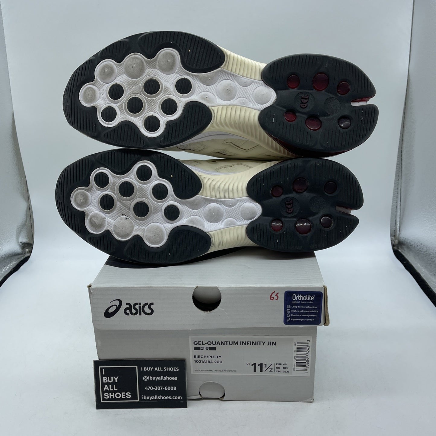 Size 11.5 - Asics Gel Quantity Infinity Jin Heel Red Black Cream (1021A184)