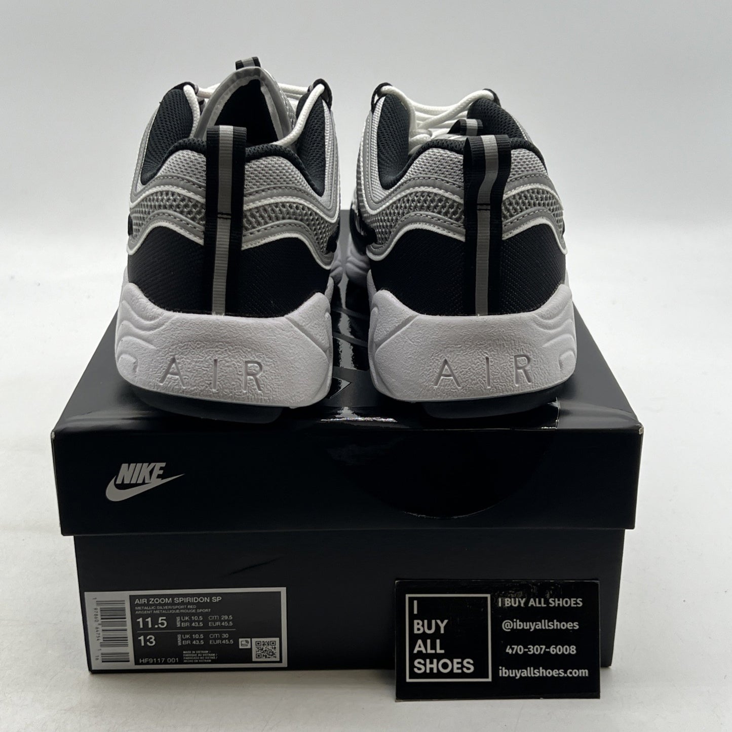 Size 11.5 - Nike Air Zoom Spiridon SP 2024 Silver Red (HF9117-001)