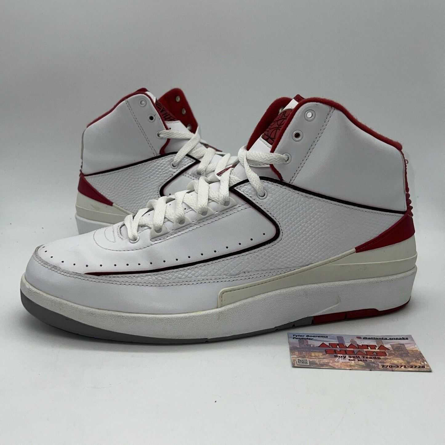 Size 12 - Air Jordan 2 Retro Chicago Home Red White Black Leather (385475-102)