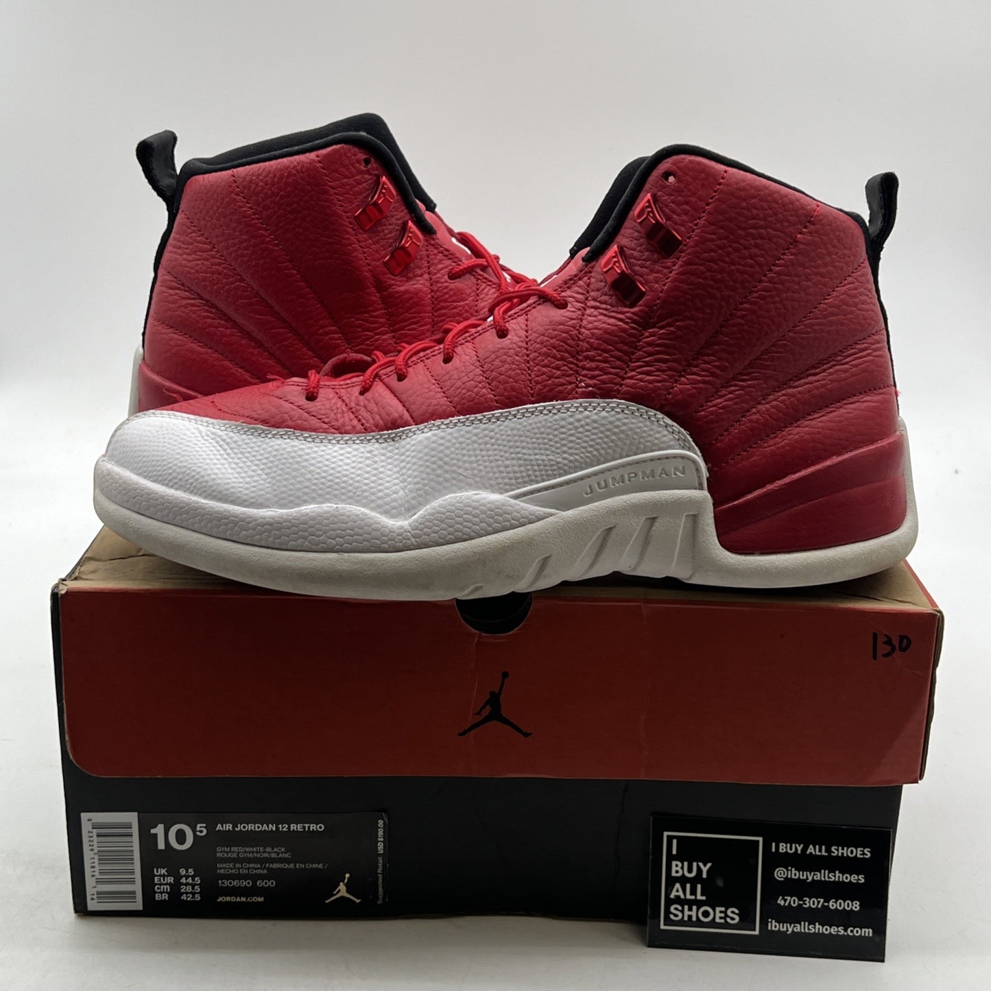 Size 10.5 - Air Jordan 12 Retro Gym Red (130690-600)