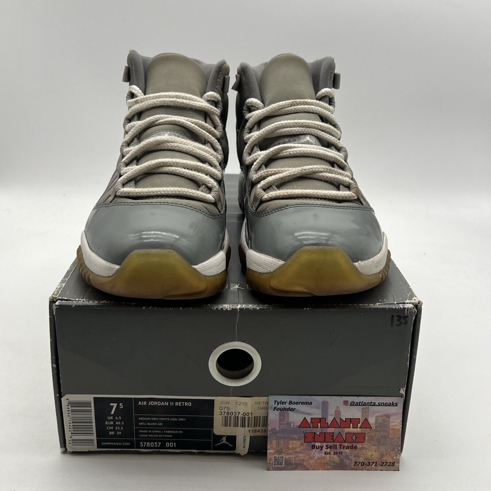 Size 7.5 - Air Jordan 11 Retro 2010 Cool Grey (378037-001)