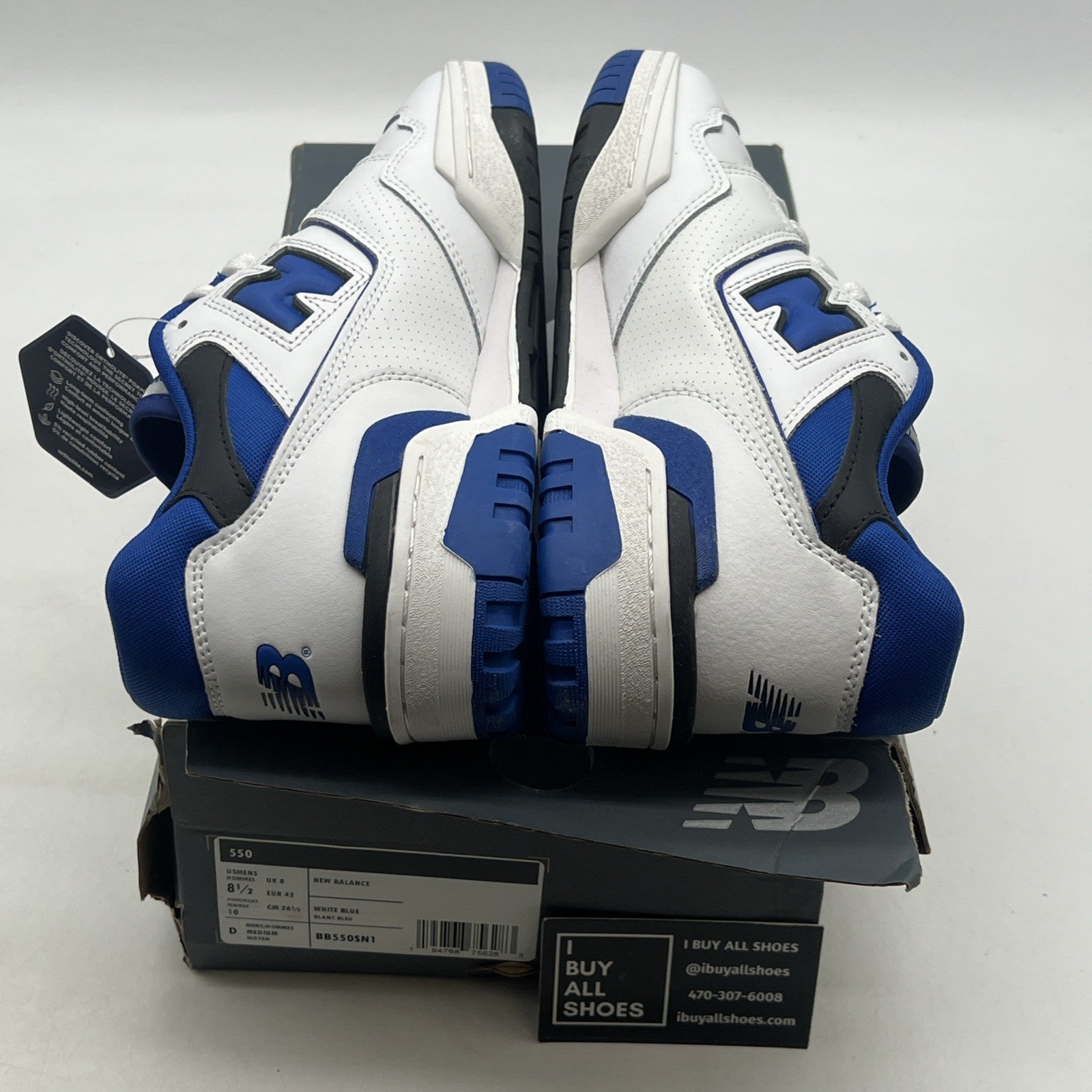Size 8.5 - New Balance 550 White Team Royal (BB550SN1)