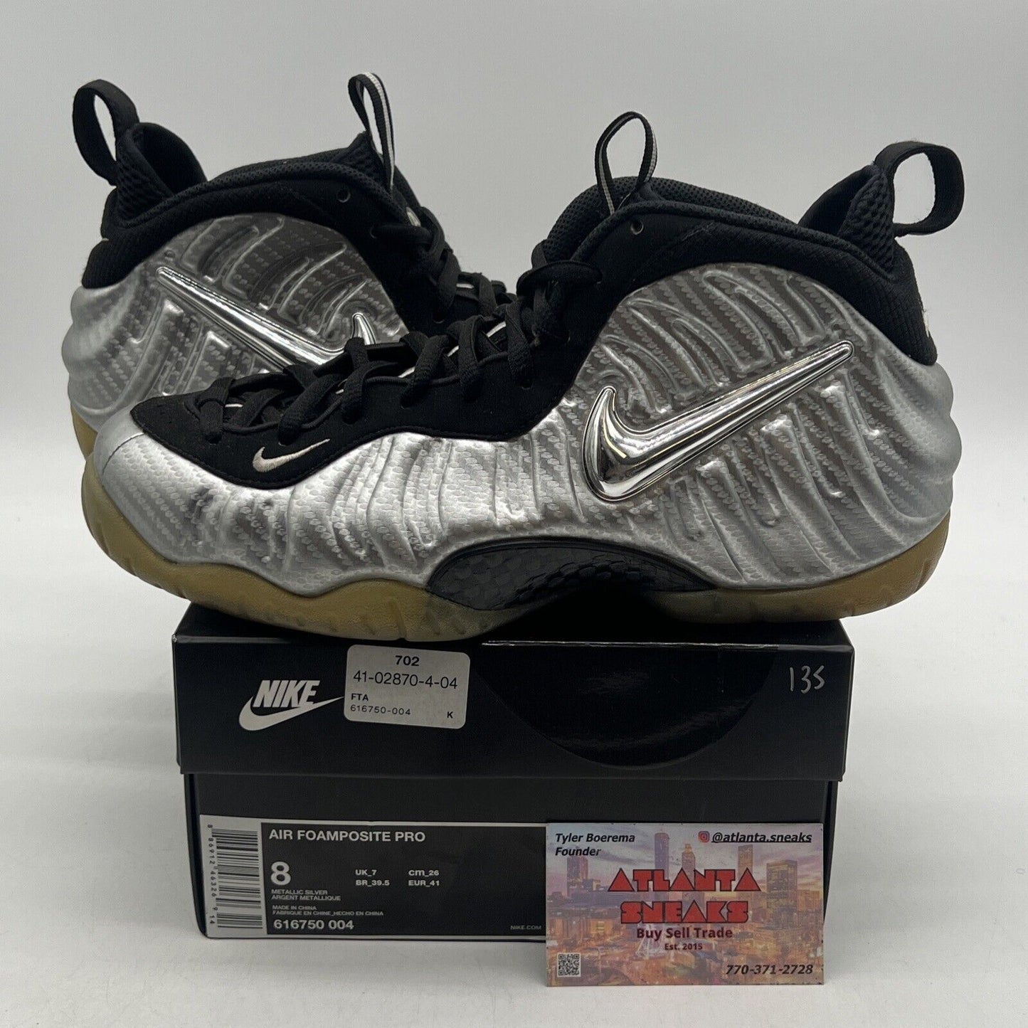 Size 8 - Nike Air Foamposite Pro ‘Silver Surfer’ Silver Suede  (616750-004)