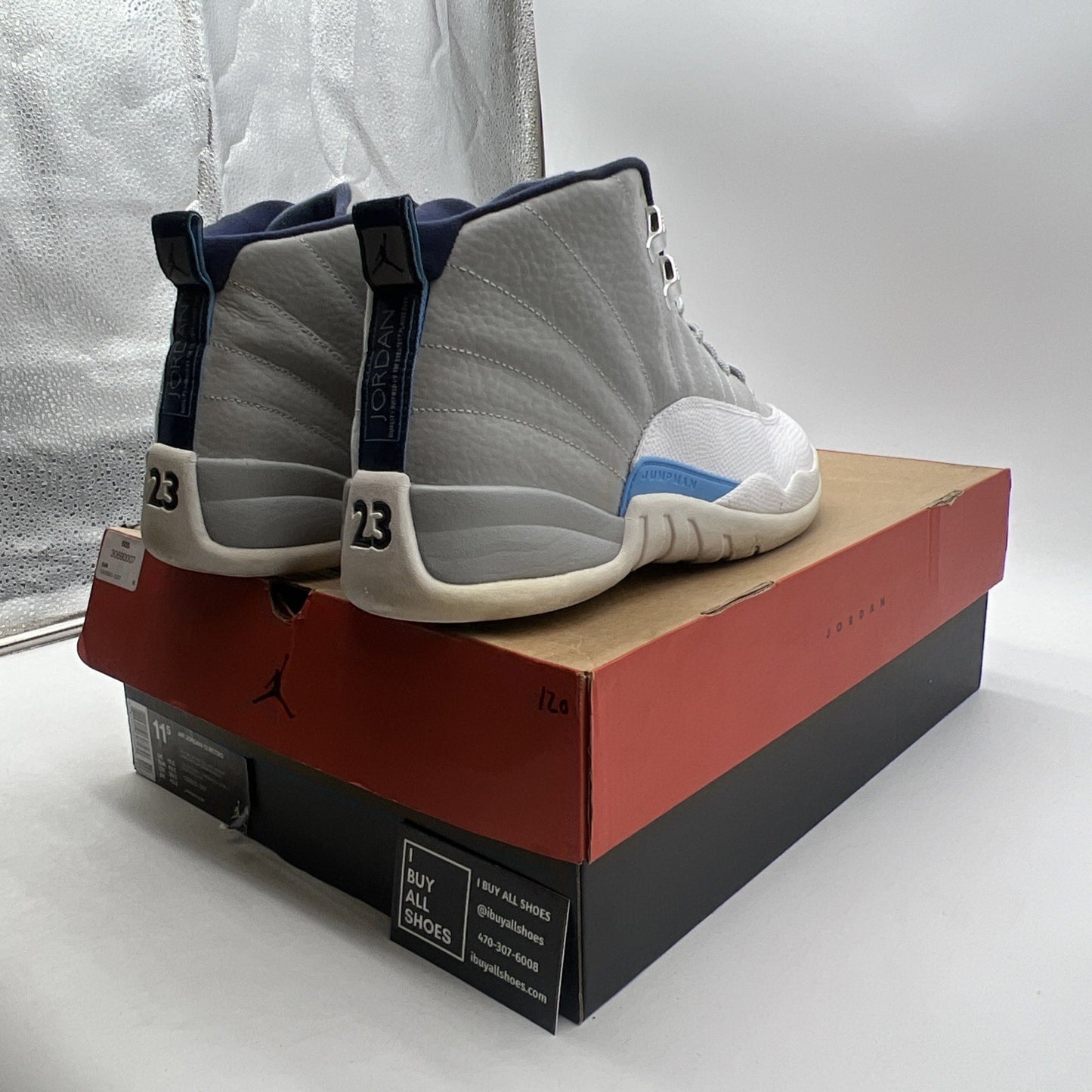 Size 11.5 - Air Jordan 12 Retro Grey University Blue (130690-007)