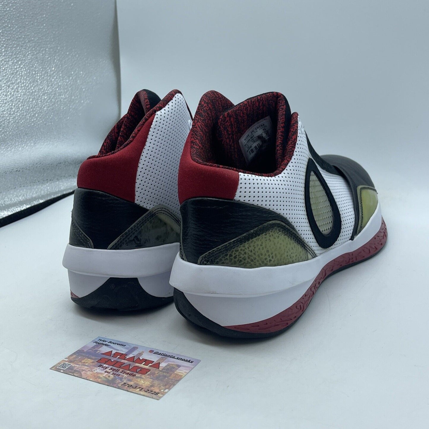 Size 14 - Air Jordan 2010 Black Varsity Red White Suede Leather (387358-061)