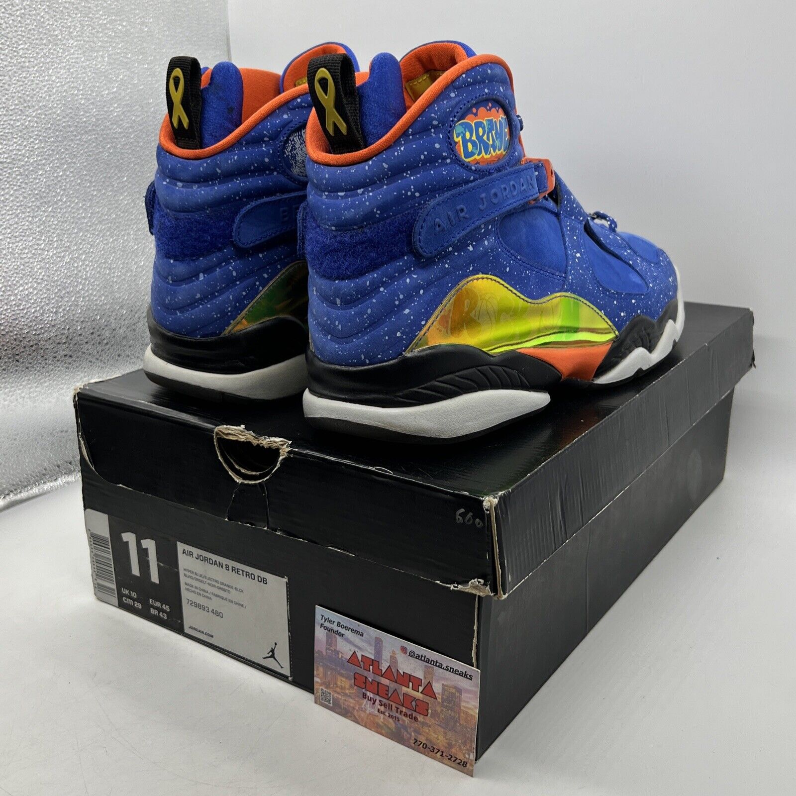 Size 11 - Air Jordan 8 Retro DB Doernbecher Blue Orange Suede (729893-480)