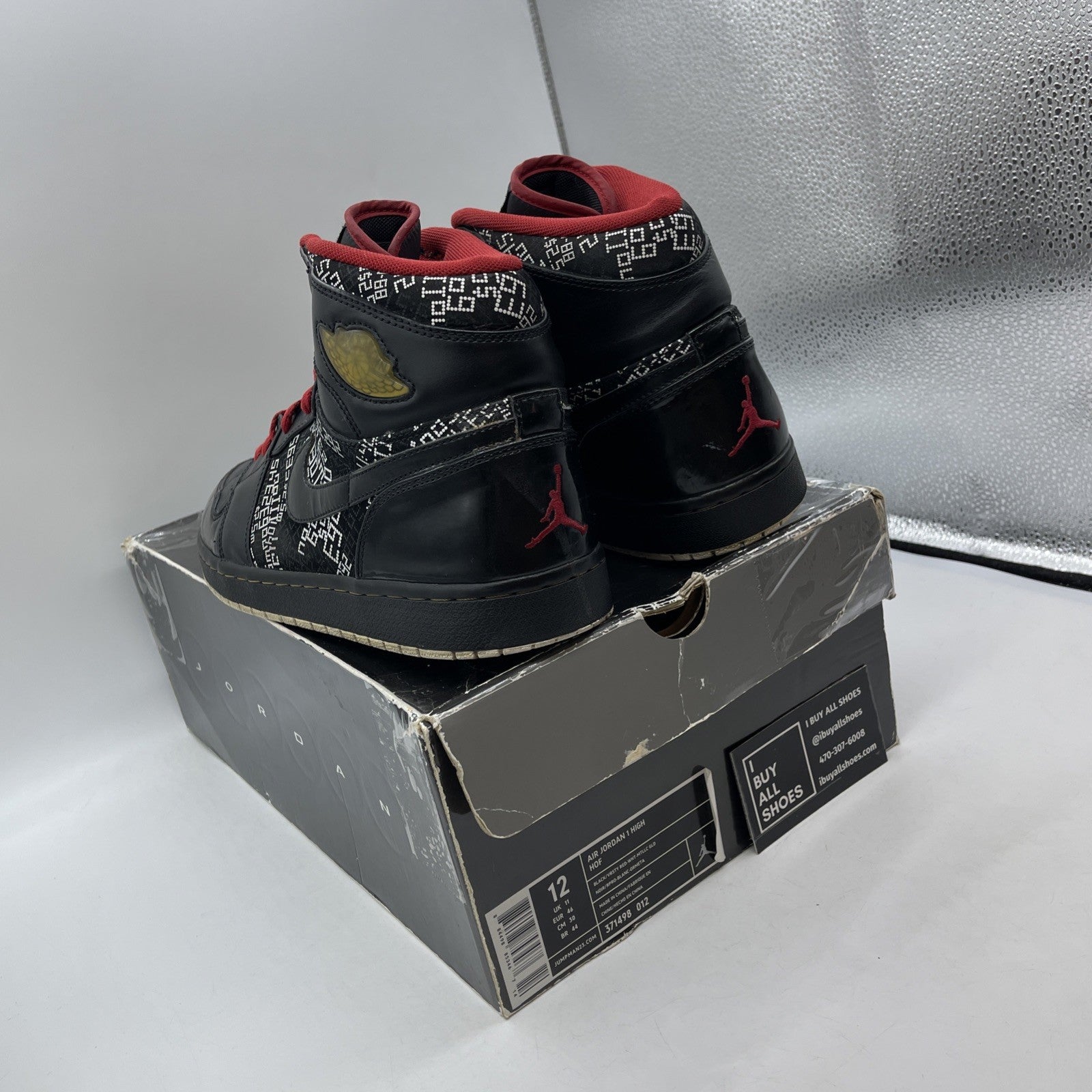 Size 12 - Air Jordan 1 Hof High Hall Of Fame Black White Suede (371498-012)