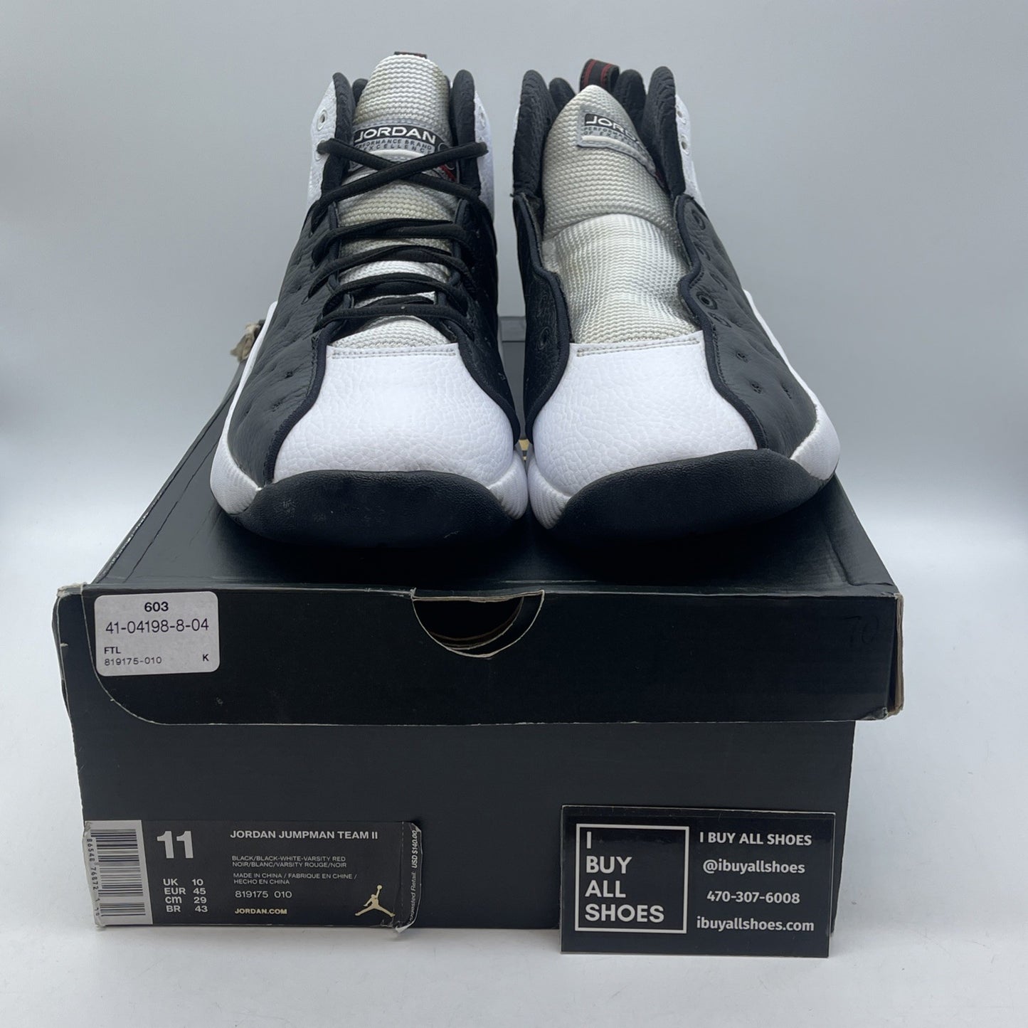 Size 11 - Jordan Jumpman Team 2 White Black Leather (819175-010)