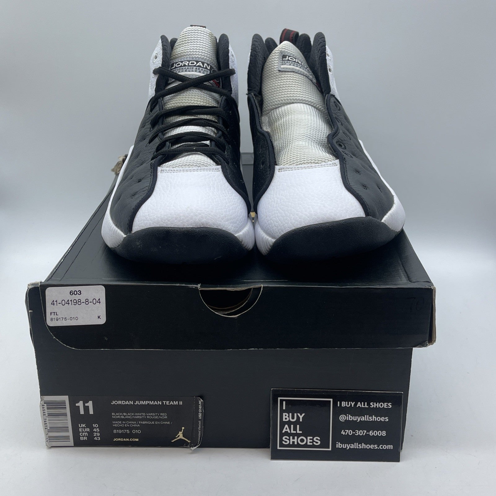 Size 11 - Jordan Jumpman Team 2 White Black Leather (819175-010)