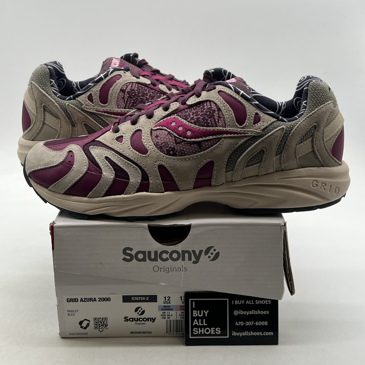 Size 12 - Saucony Grid Azura 2000 Paisley Multicolor Low Athletic (S70724-2)