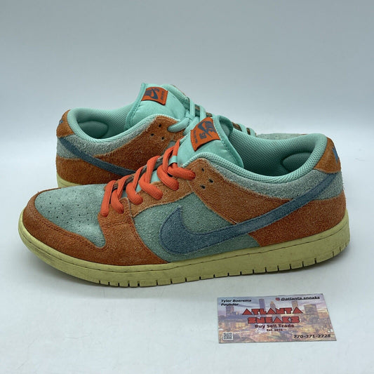 Size 12 - Nike Dunk SB Low Orange Emerald Rise Blue Suede (DV5429-800)