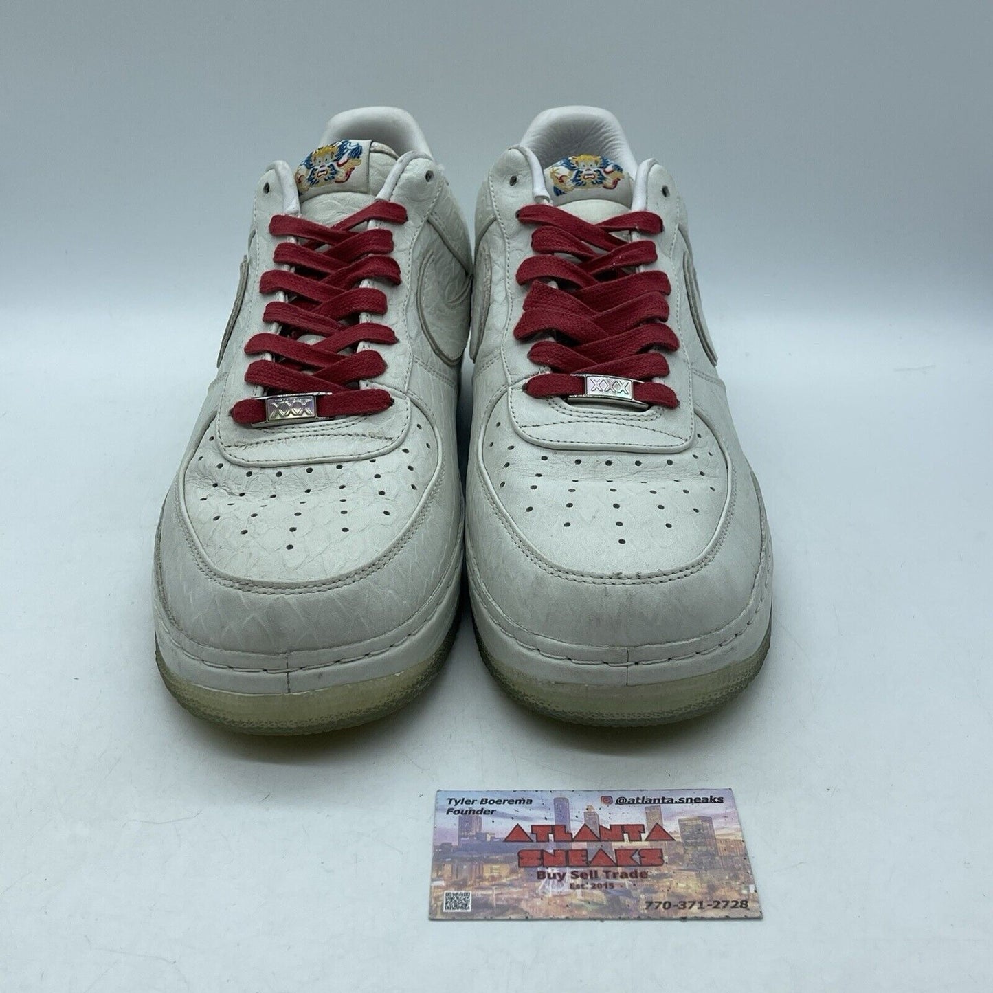 Size 12 - Nike Air Force 1 Sp I/O Nrg Low White Dragon Red Leather (553281-110)