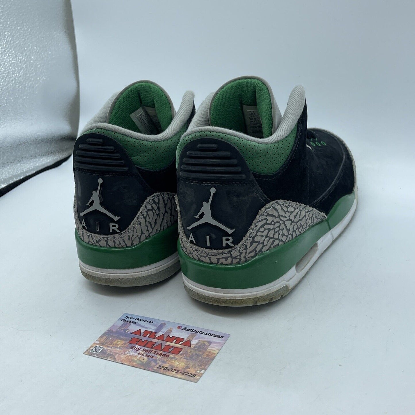Size 10.5 - Jordan 3 Retro Mid Pine Green Black Grey Suede Leather (CT8532-030)