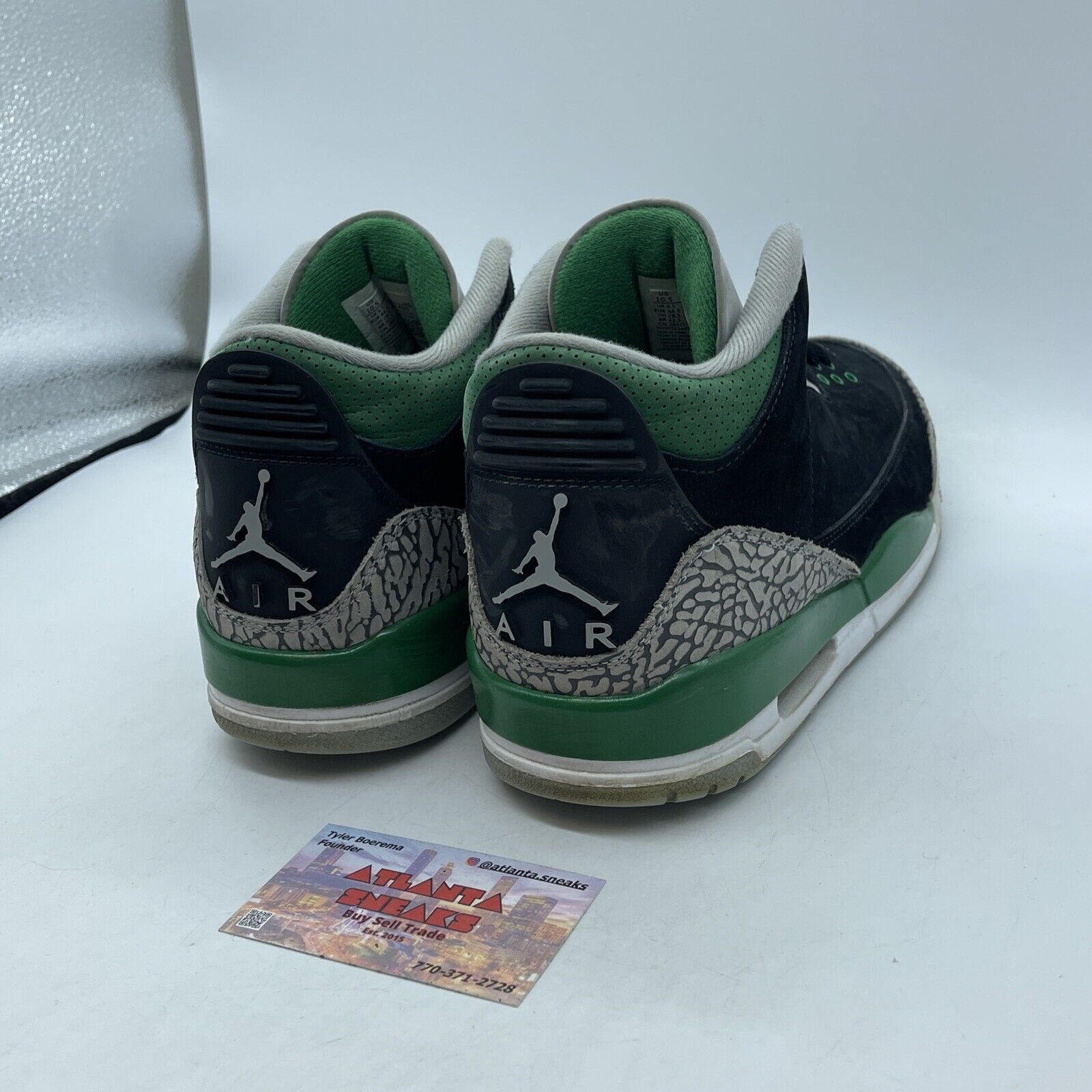 Size 10.5 - Jordan 3 Retro Mid Pine Green Black Grey Suede Leather (CT8532-030)