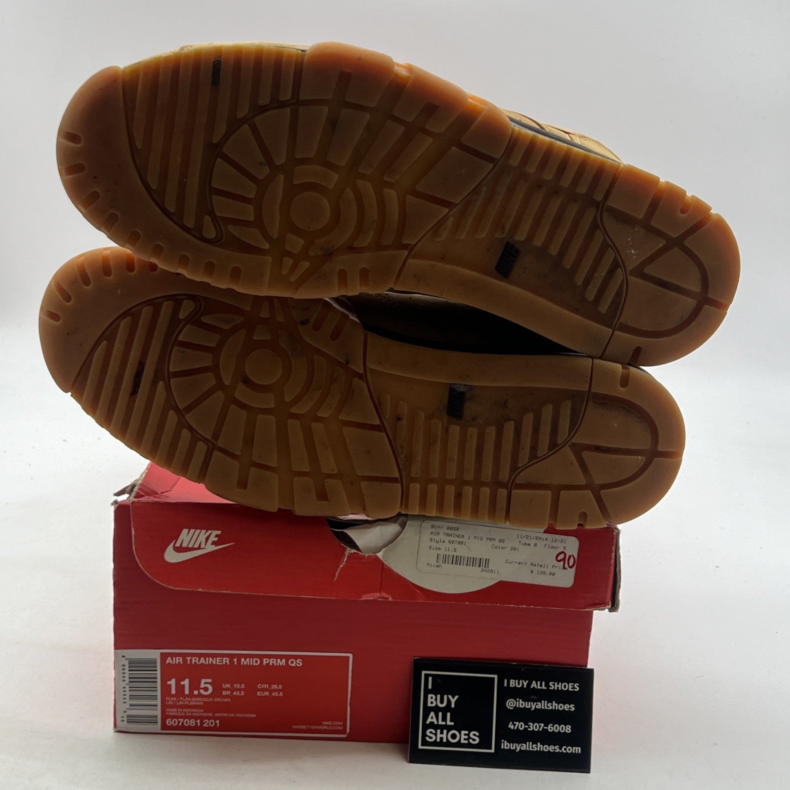 Size 11.5 - Nike Air Trainer 1 Prm Qs Mid Flax (607081-201)