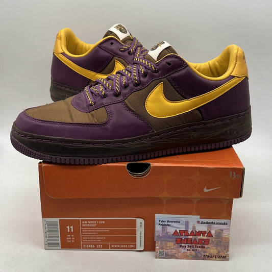 Size 11 - Nike Air Force 1 Insideout Low Purple Yellow Leather (312486-272)